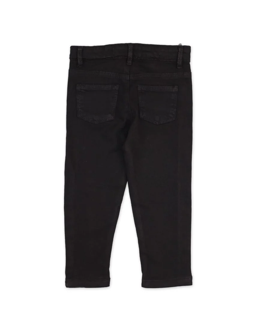 Zubaida's Black Denim Pants with Sequins Stripes for Girls - Image 2
