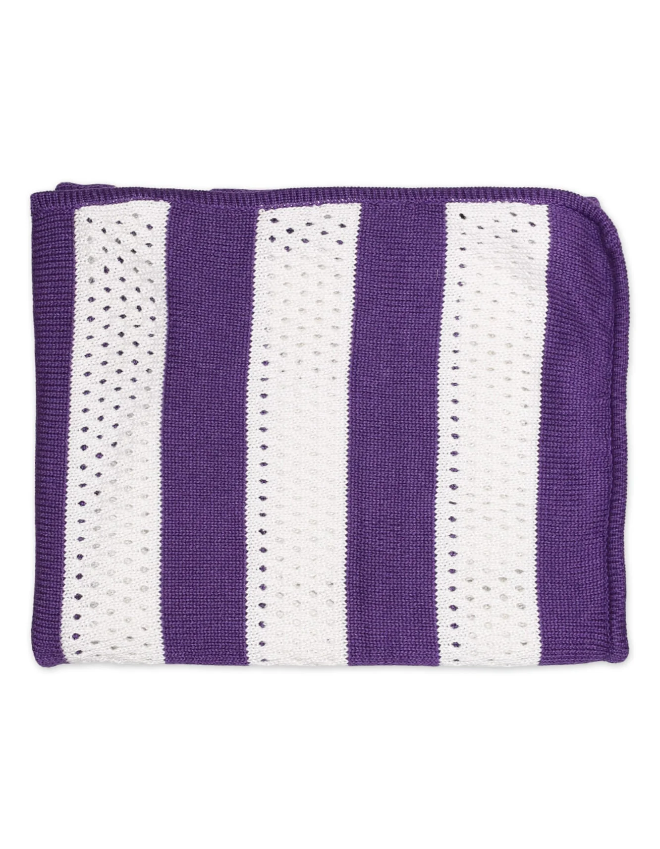 Zubaida's Woolen Purple White Stripes Blanket - Image 2