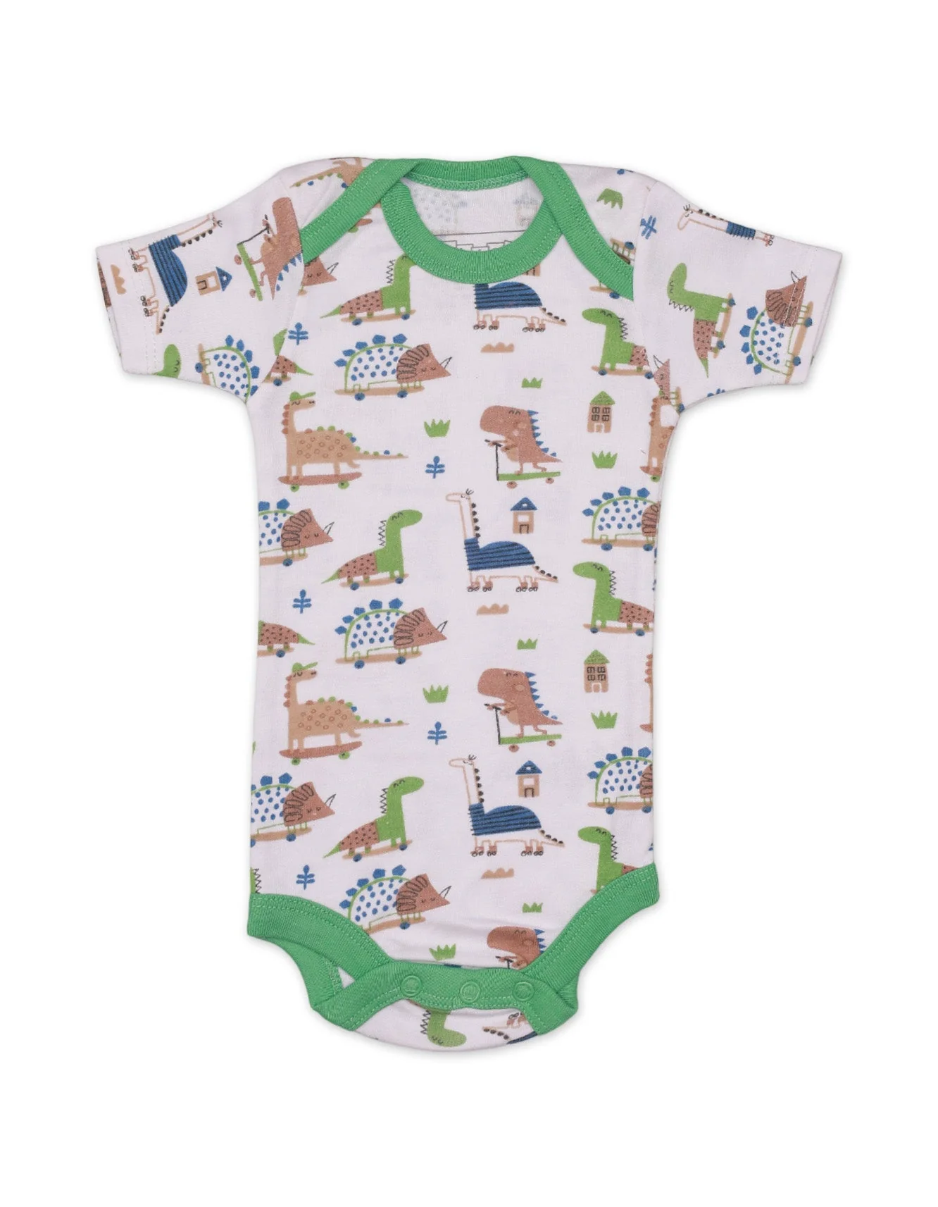 Zubaida's Body Suit Set with Green Dinos Theme for Boys - Pack of 3 - Image 6