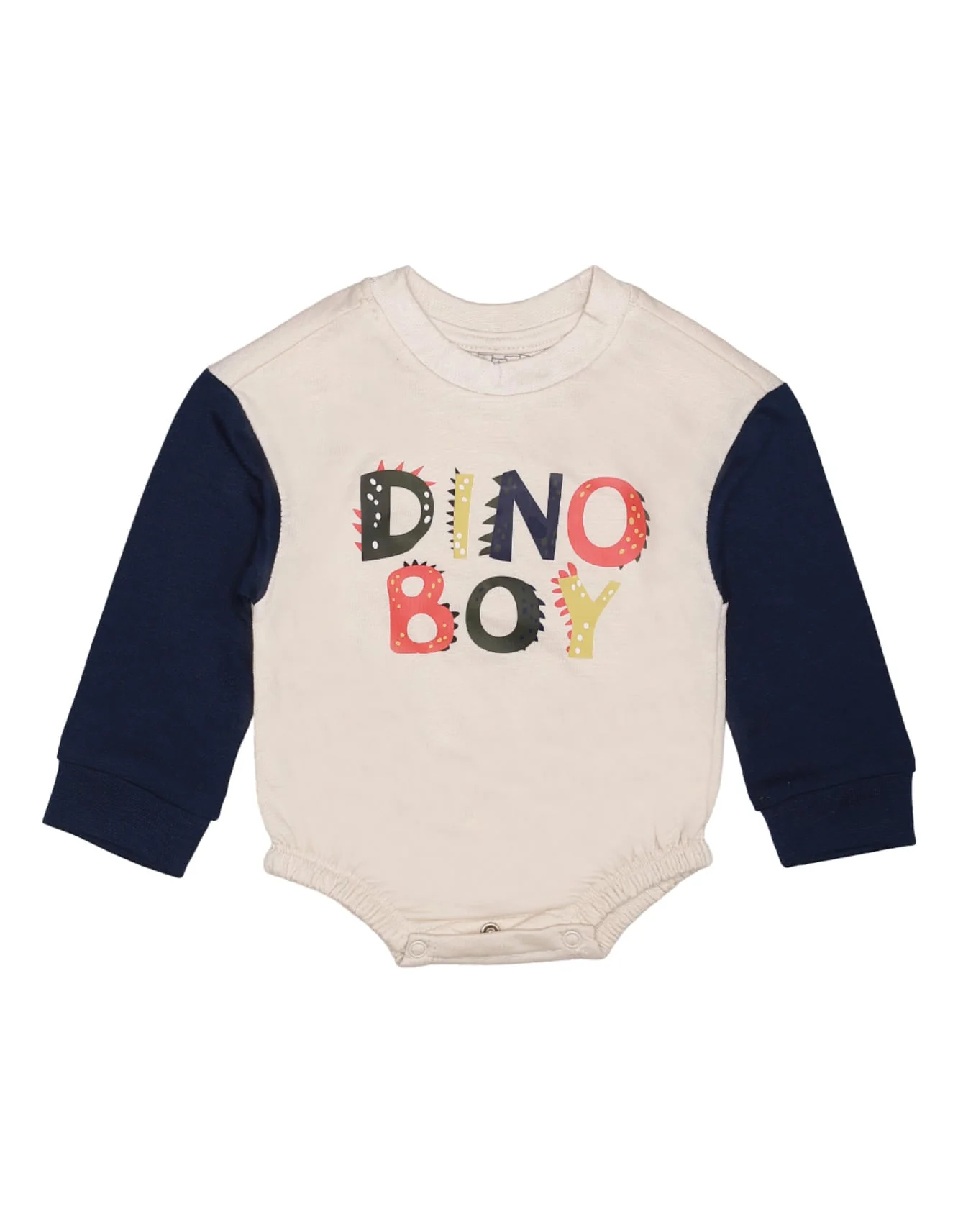 Zubaida's Bodysuit Contras Sleeves Navy for Boys - Image 2