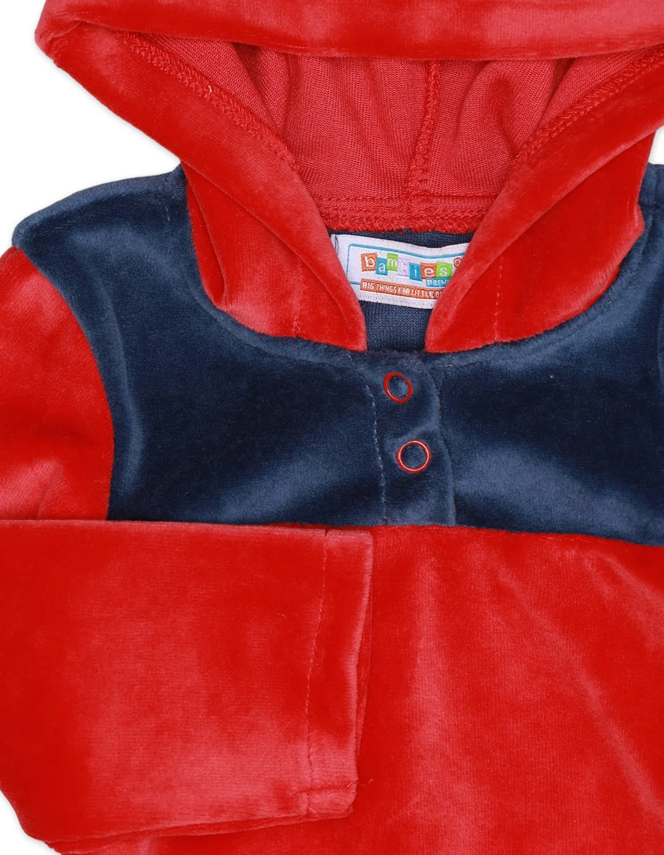 Zubaida's Bodysuit With Hooide Contrast Red Infant Girls - Image 3