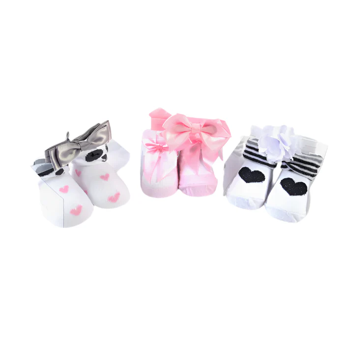 Zubaida's Adorable 6 Pcs Socks & Headbands Coordinated Set