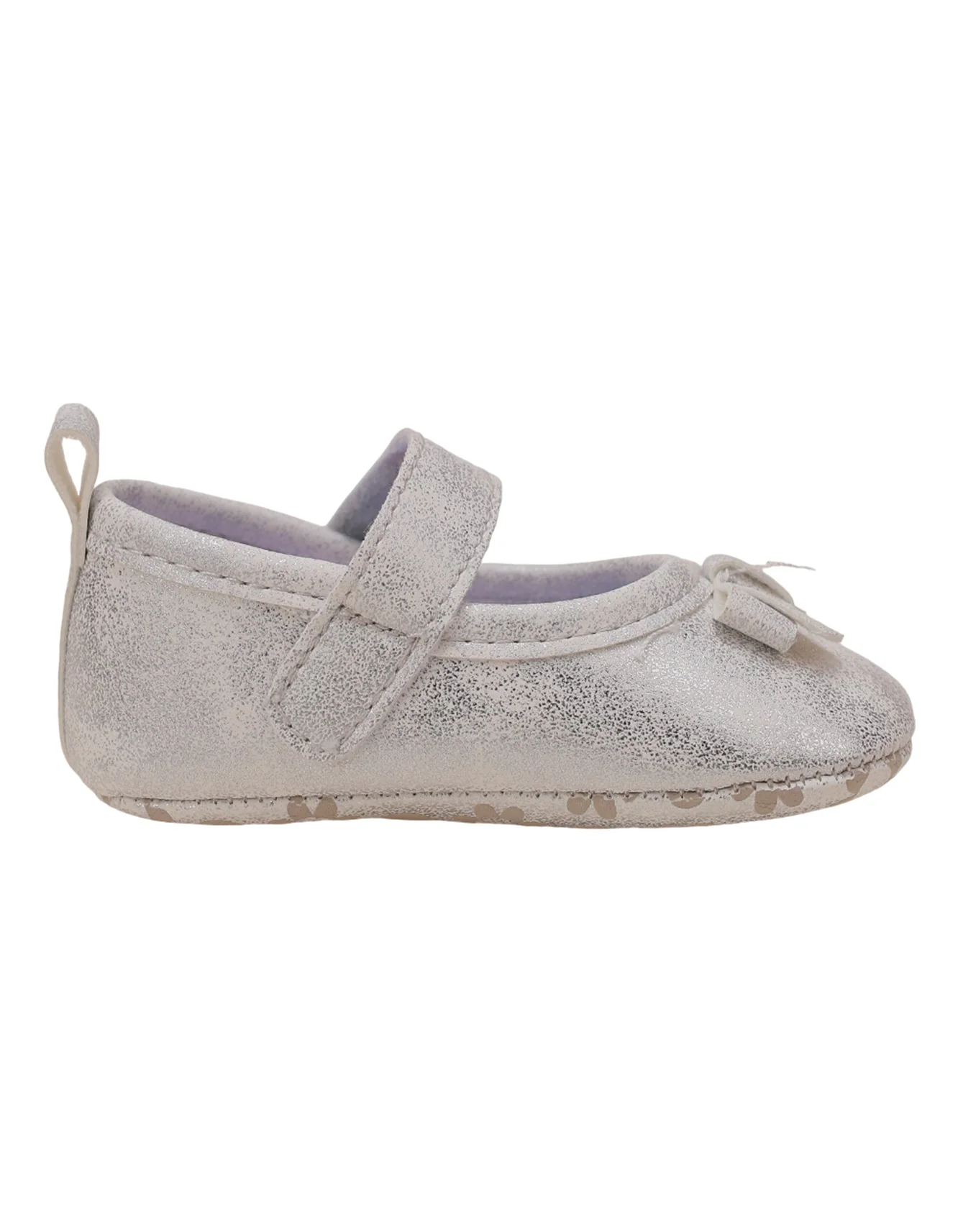 Booties Shiny Sliver with Bow for Girls - Image 4