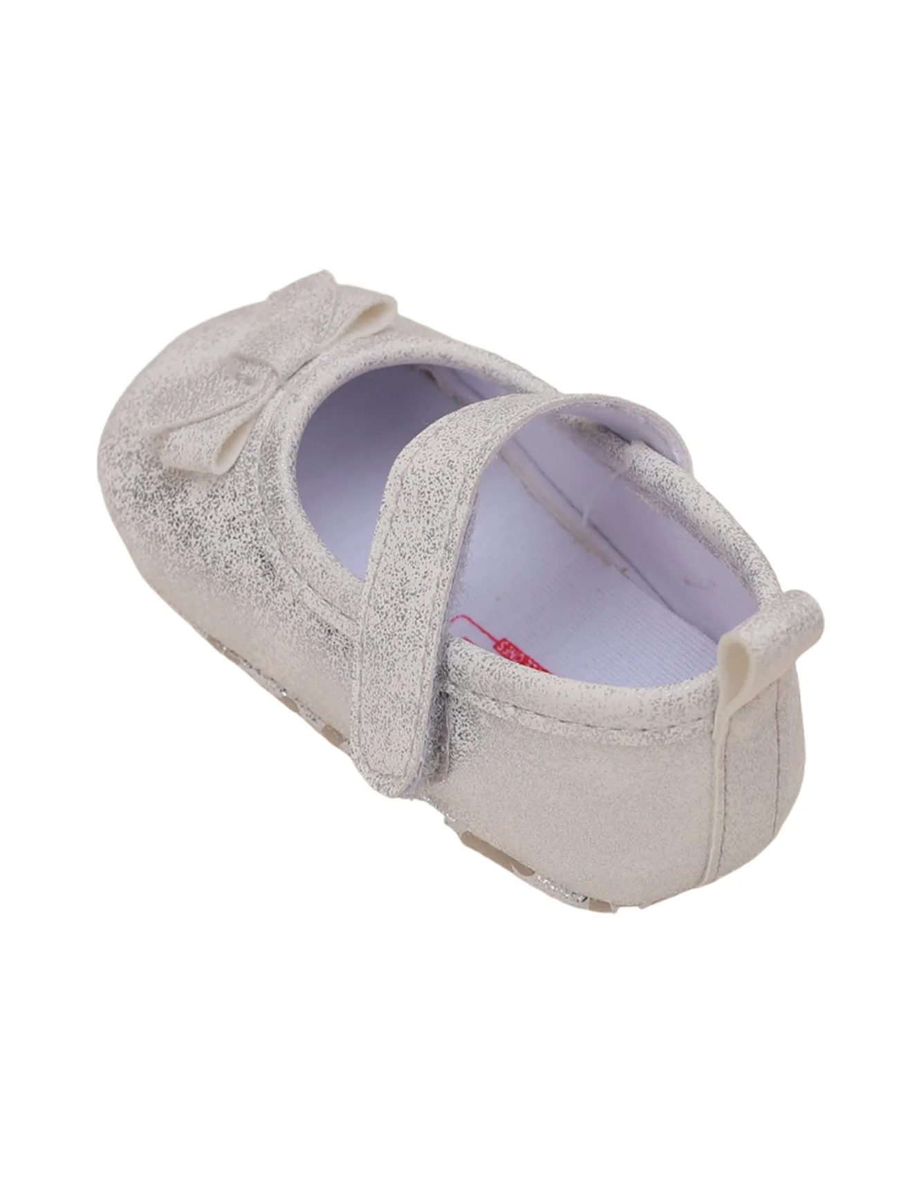 Booties Shiny Sliver with Bow for Girls - Image 5