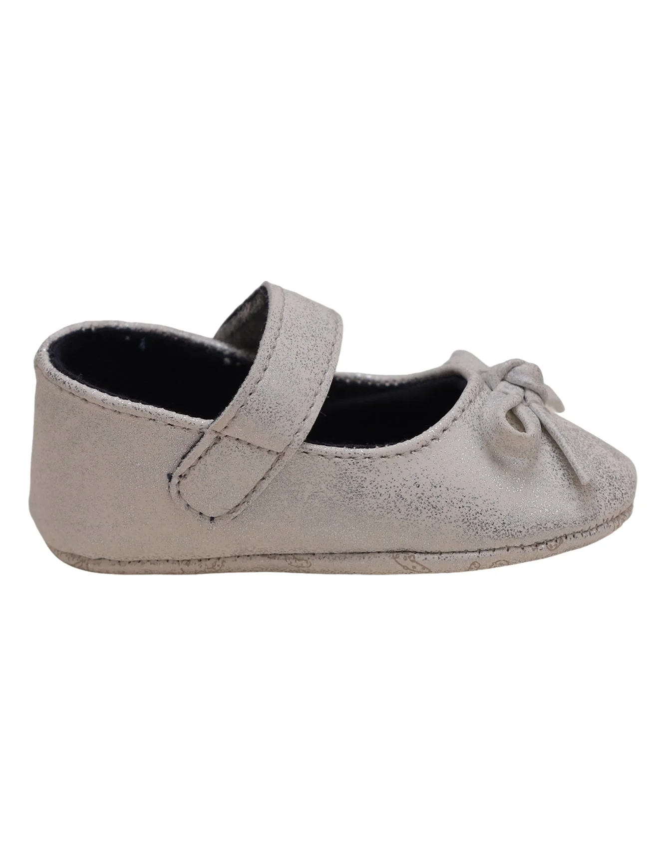 Booties Shiny Sliver with Bow for Girls - Image 4