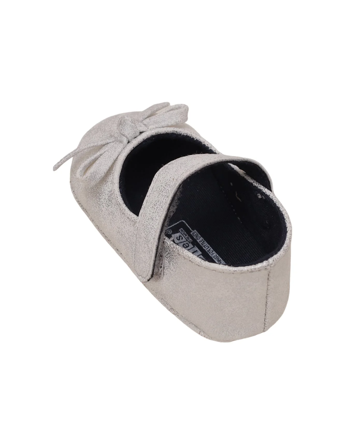Booties Shiny Sliver with Bow for Girls - Image 5