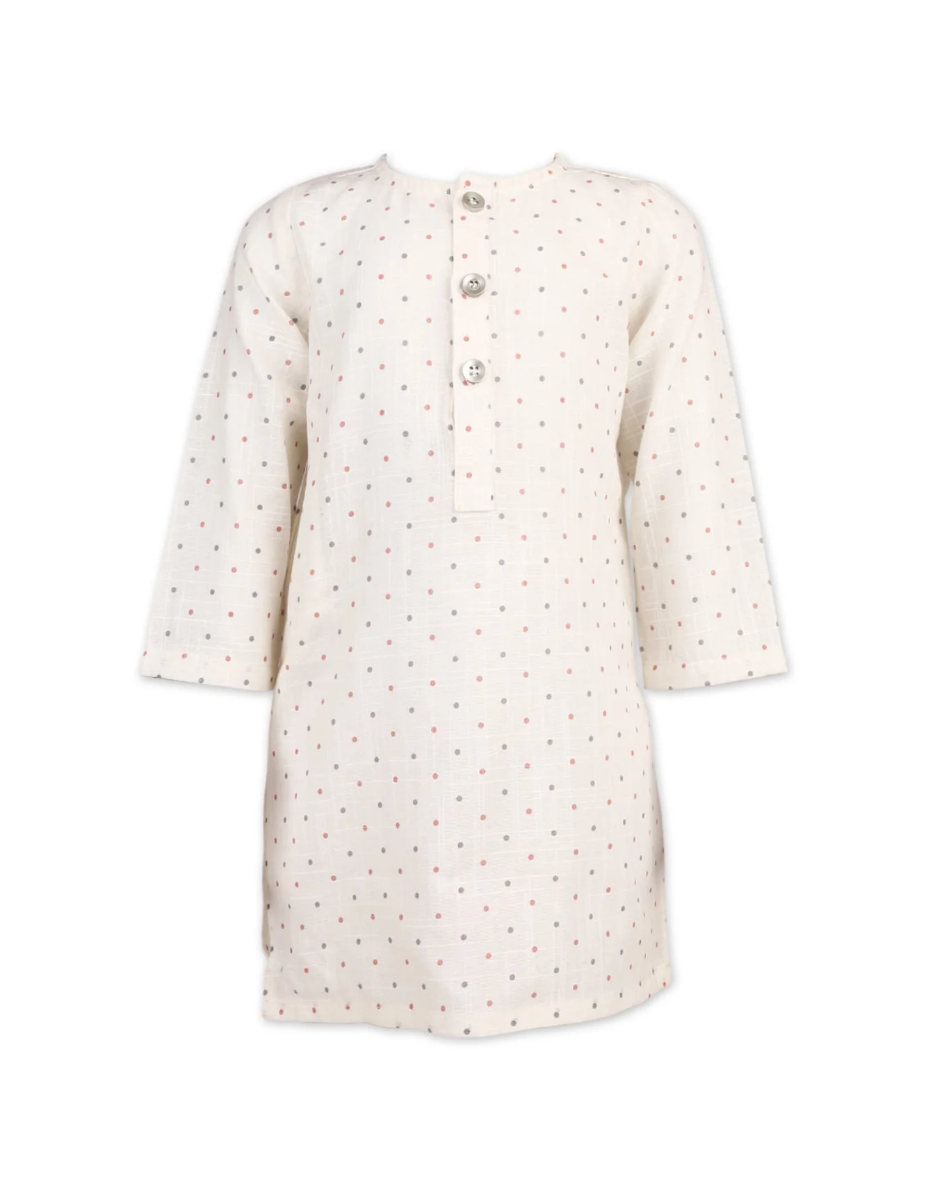 Boys Printed Kurta Bambies Classic Dotted Off-White at Zubaidas