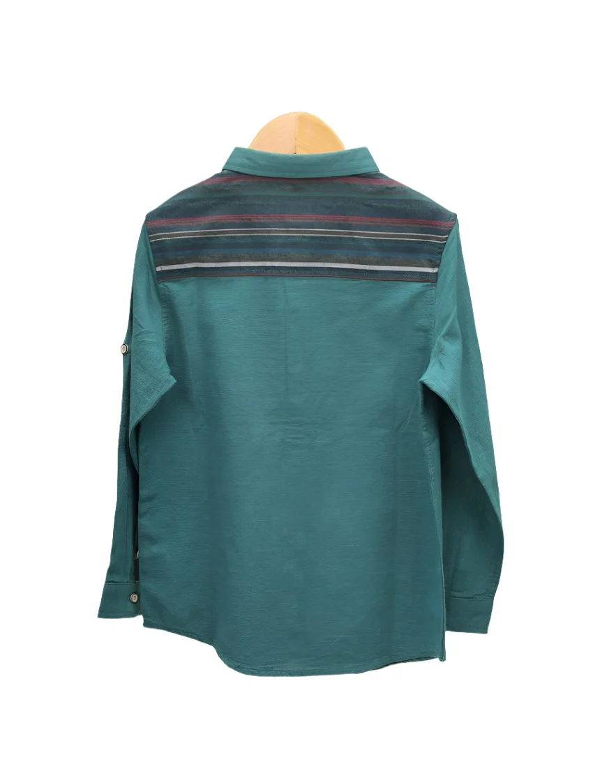 Boys Shirt Bambies® Dark Green Striped Accent at Zubaidas Official™ Pakistan - Image 2