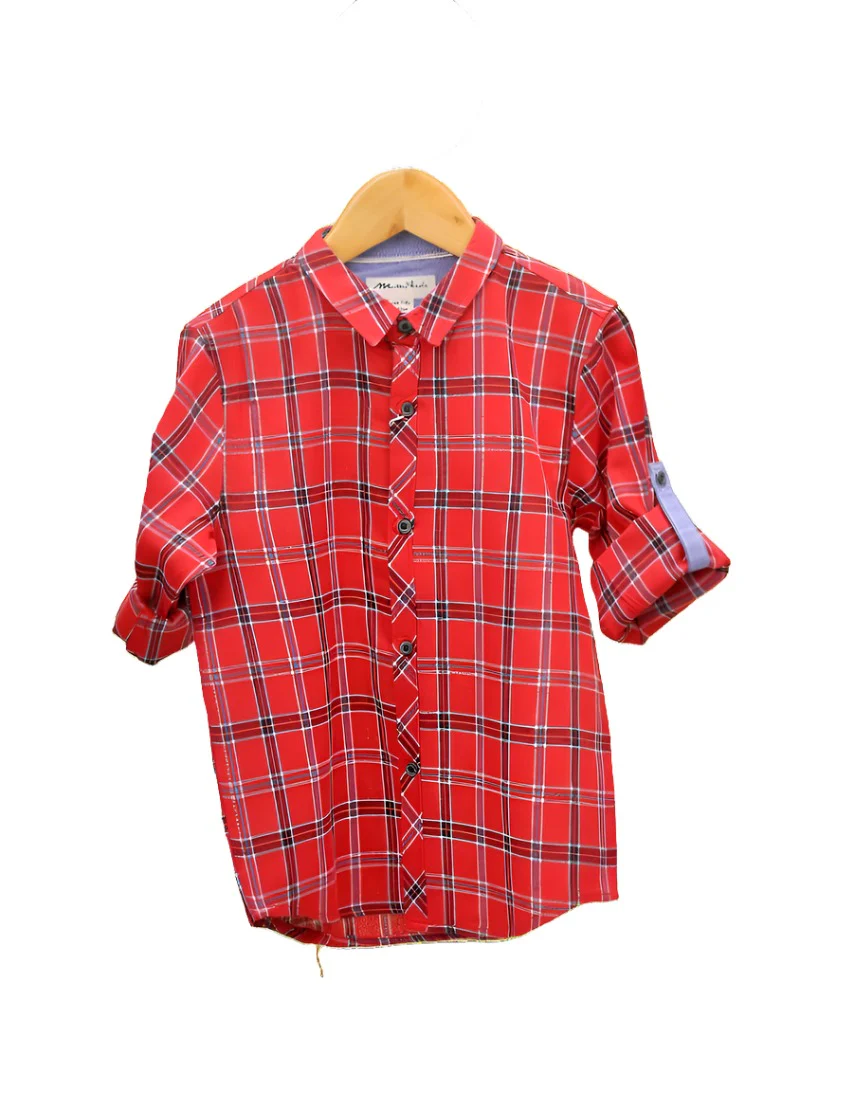 Boys Shirt Bambies® Red Checkered at Zubaidas Official™ Pakistan - Image 3