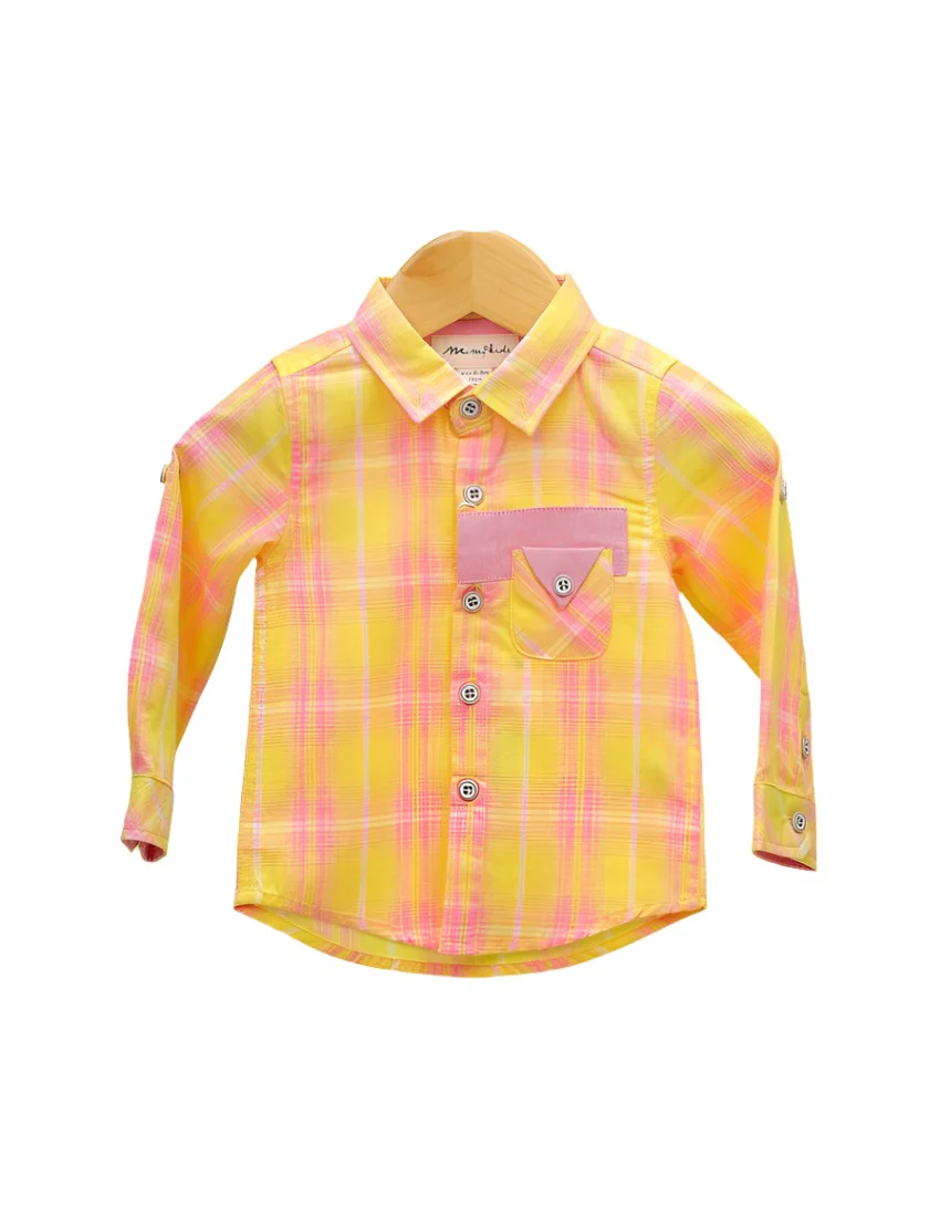 Boys Shirt Bambies® Yellow Check at Zubaidas Official™ Pakistan