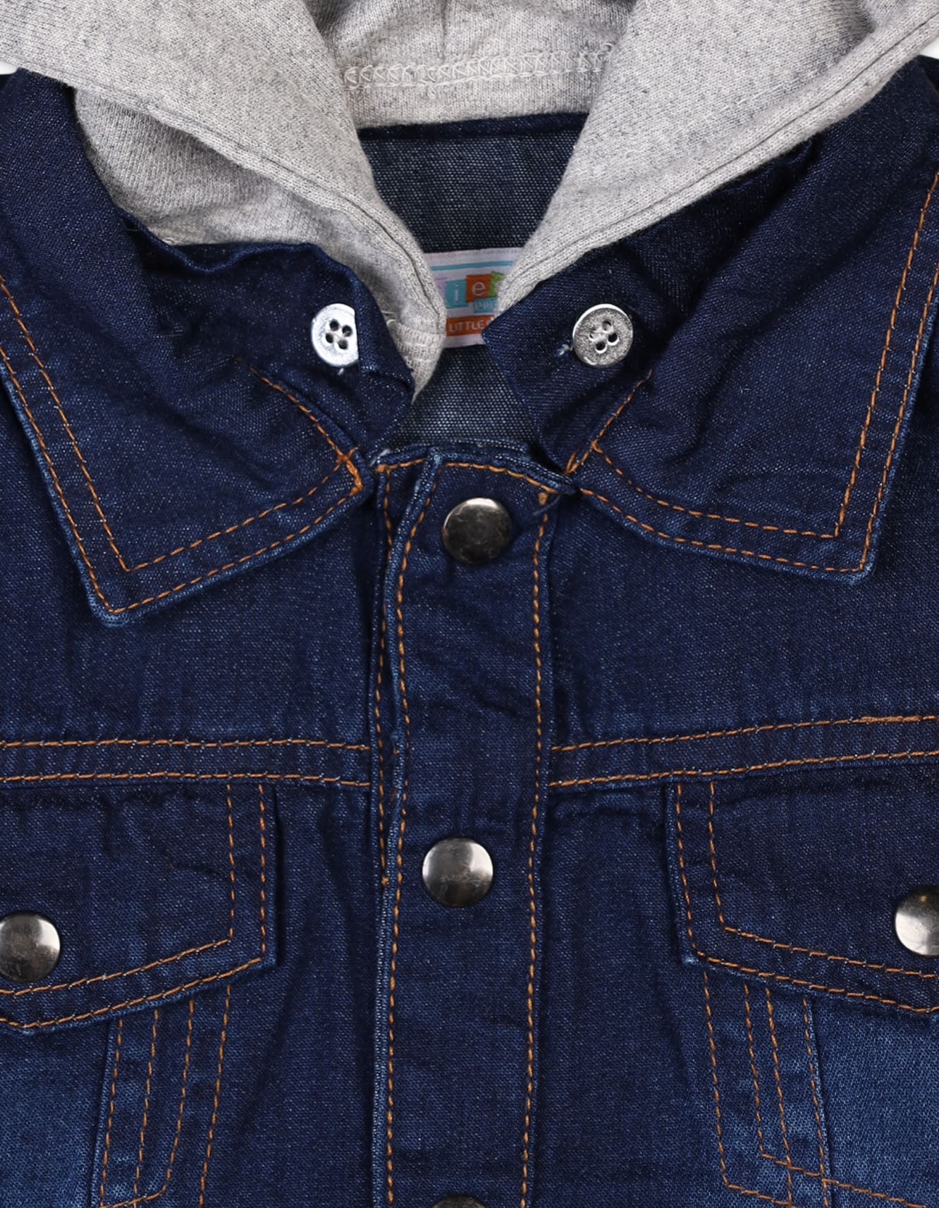 Boys Winter Denim Jacket Bambies Hooded Dark Blue and Grey at Zubaidas - Image 3
