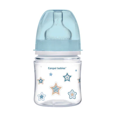 Canpol Babies 120 ML Wide Neck Anti colic Bottle Easy start Newborn Baby Blue Stars 35/216 at Zubaidas Official™