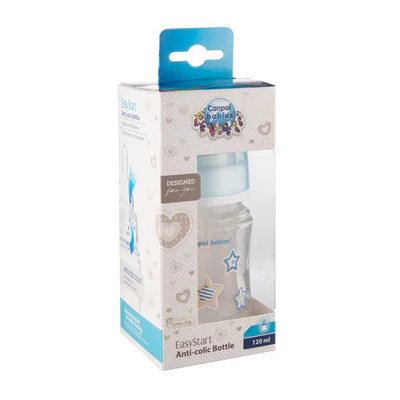 Canpol Babies 120 ML Wide Neck Anti colic Bottle Easy start Newborn Baby Blue Stars 35/216 at Zubaidas Official™ - Image 2