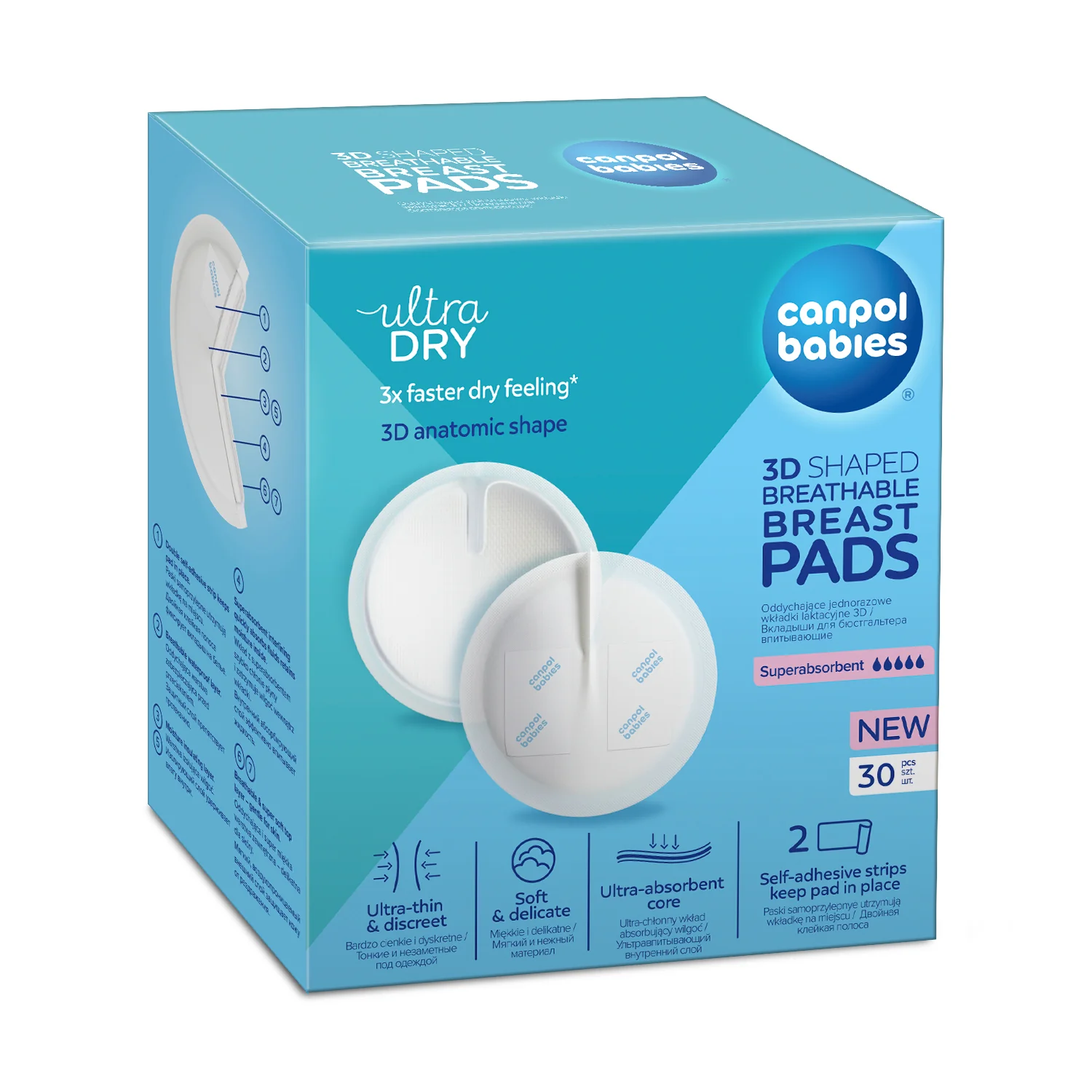 Canpol babies 3D Shaped Breathable Disposable Breast Pads 30 pieces 1/653 at Zubaidas Official™ - Image 2