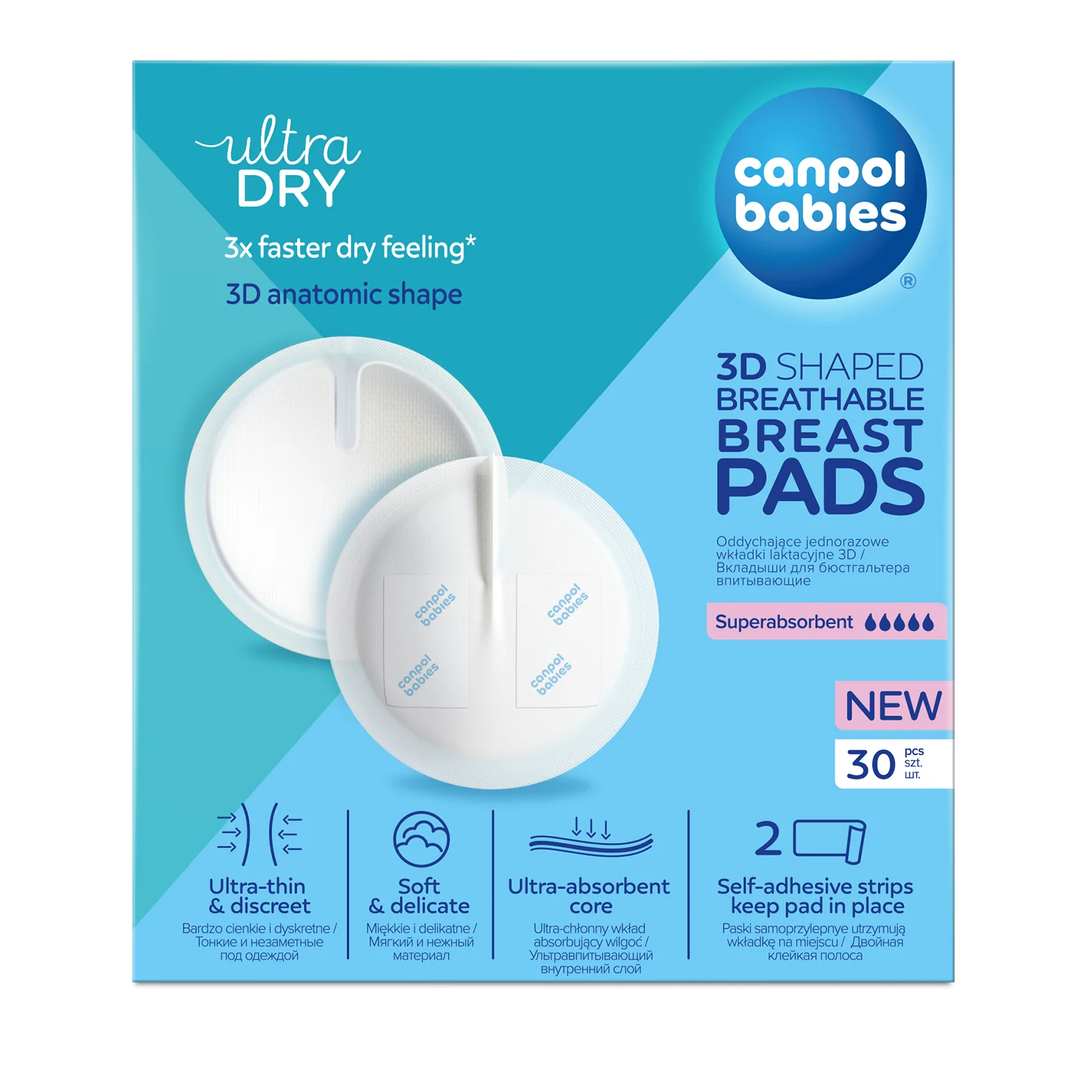 Canpol babies 3D Shaped Breathable Disposable Breast Pads 30 pieces 1/653 at Zubaidas Official™ - Image 3