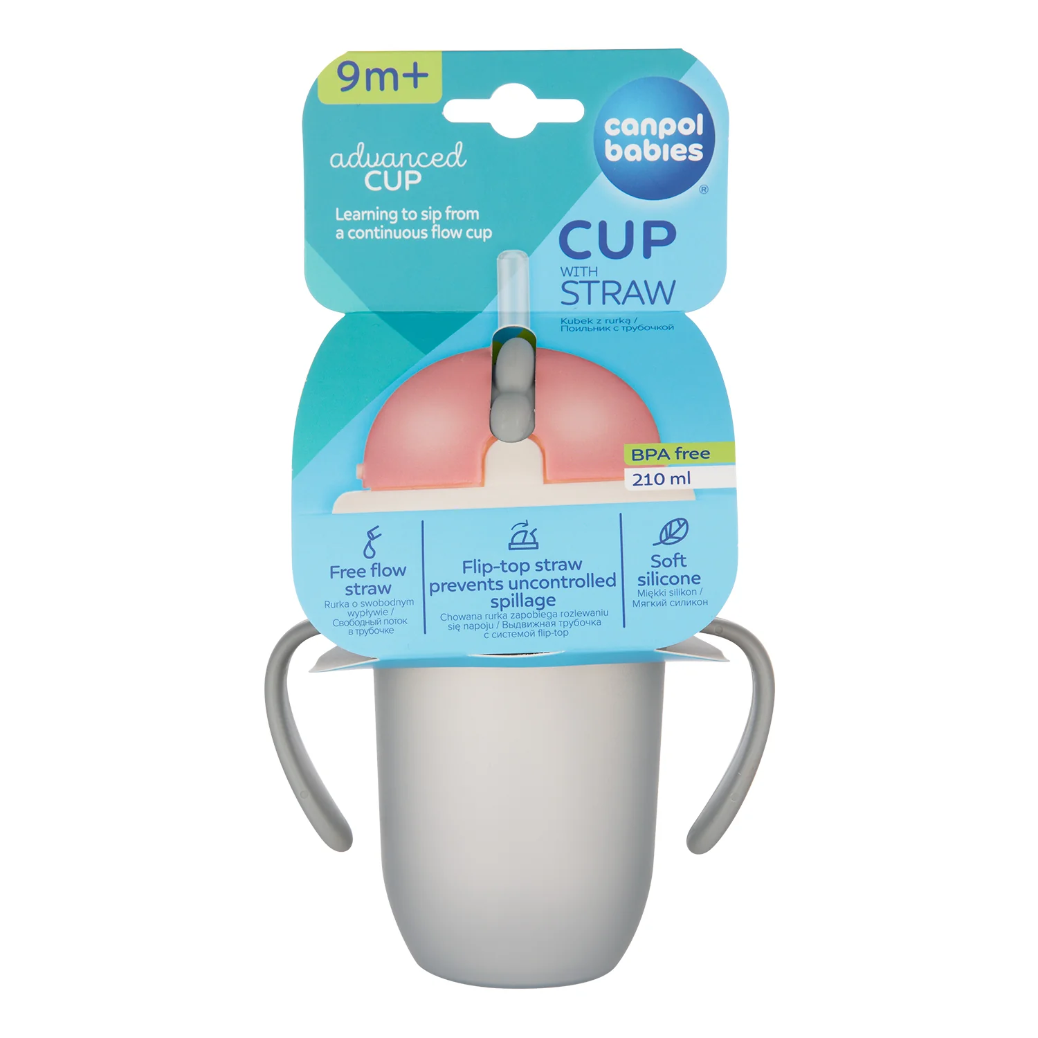 Canpol Babies Cup with Silicone Flip top Straw 210 ML MATTE PASTELS 56/522 at Zubaidas Official™ - Image 6