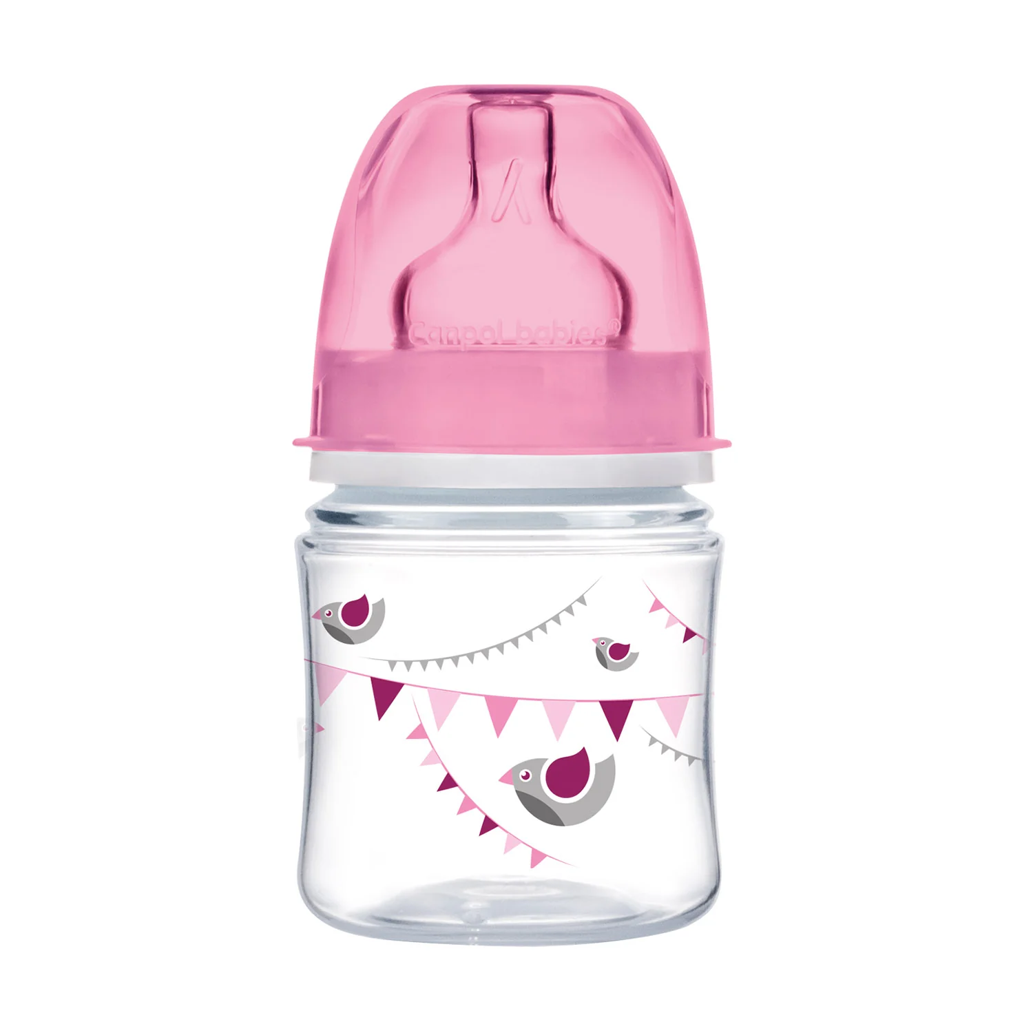 Canpol Babies Easy Start Anti colic Wide Neck Bottle 120 ML PP LET'S CELEBRATE pink 35/228 at Zubaidas Official™