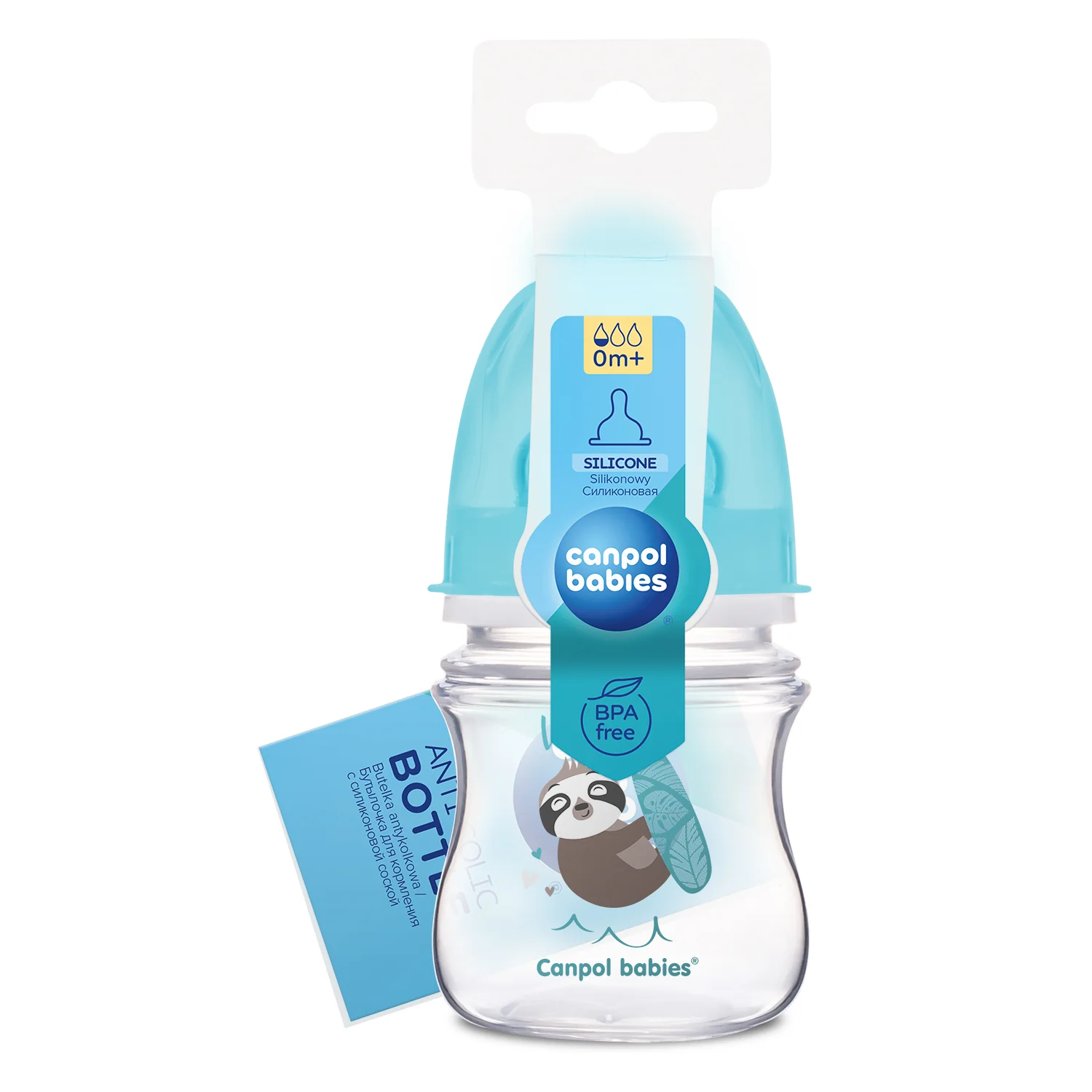 Canpol babies Easy start Anti colic Wide Neck Bottle 120 ML PP EXOTIC ANIMALS blue 35/220 at Zubaidas Official™ - Image 2
