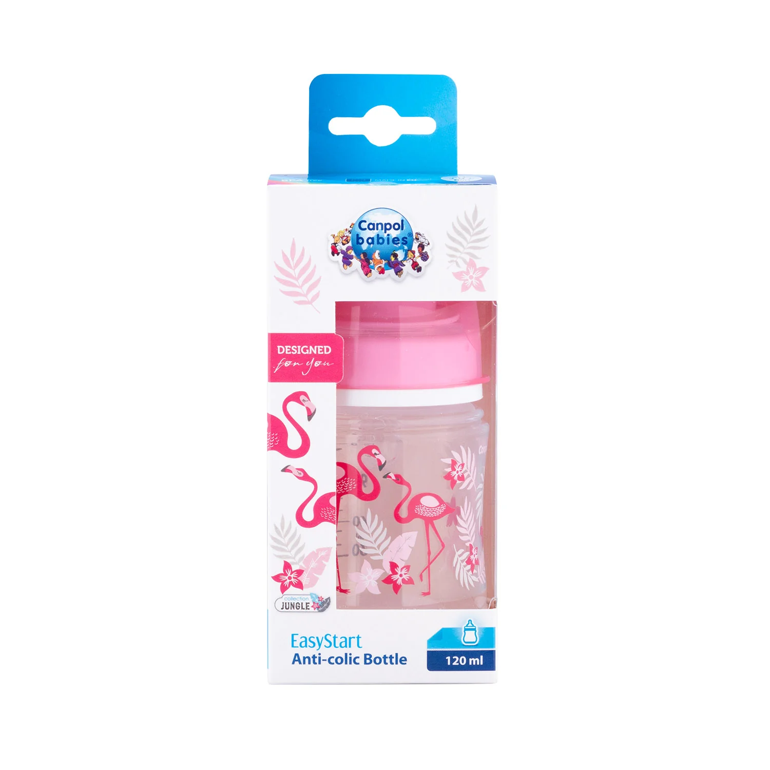 Canpol babies Easy Start Anti colic Wide Neck Bottle 120 ML PP JUNGLE coral 35/226 at Zubaidas Official™ - Image 2