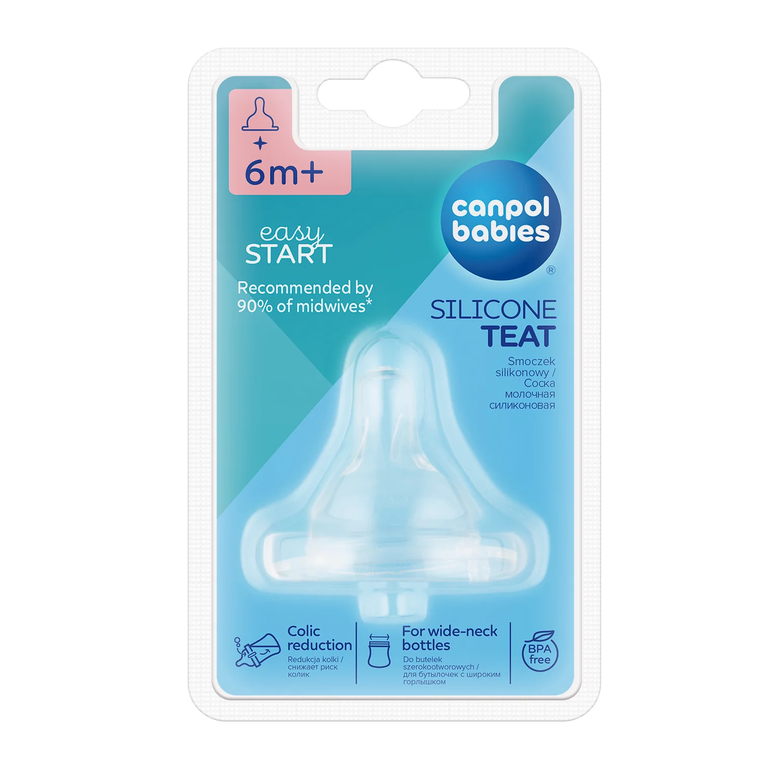 Canpol babies Easy Start Silicon Teat Cross cut for Wide Neck Bottle 1 piece 21/723 at Zubaidas Official™ - Image 4