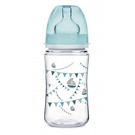 Canpol Babies Easy Start Wide Neck PP Bottle 240 ML LET'S CELEBRATE Blue 35/229 at Zubaidas Official™