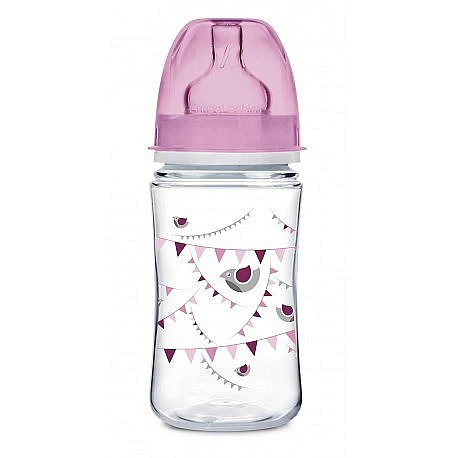 Canpol Babies Easy Start Wide Neck PP Bottle 240 ML LET'S CELEBRATE Pink 35/229 at Zubaidas Official™