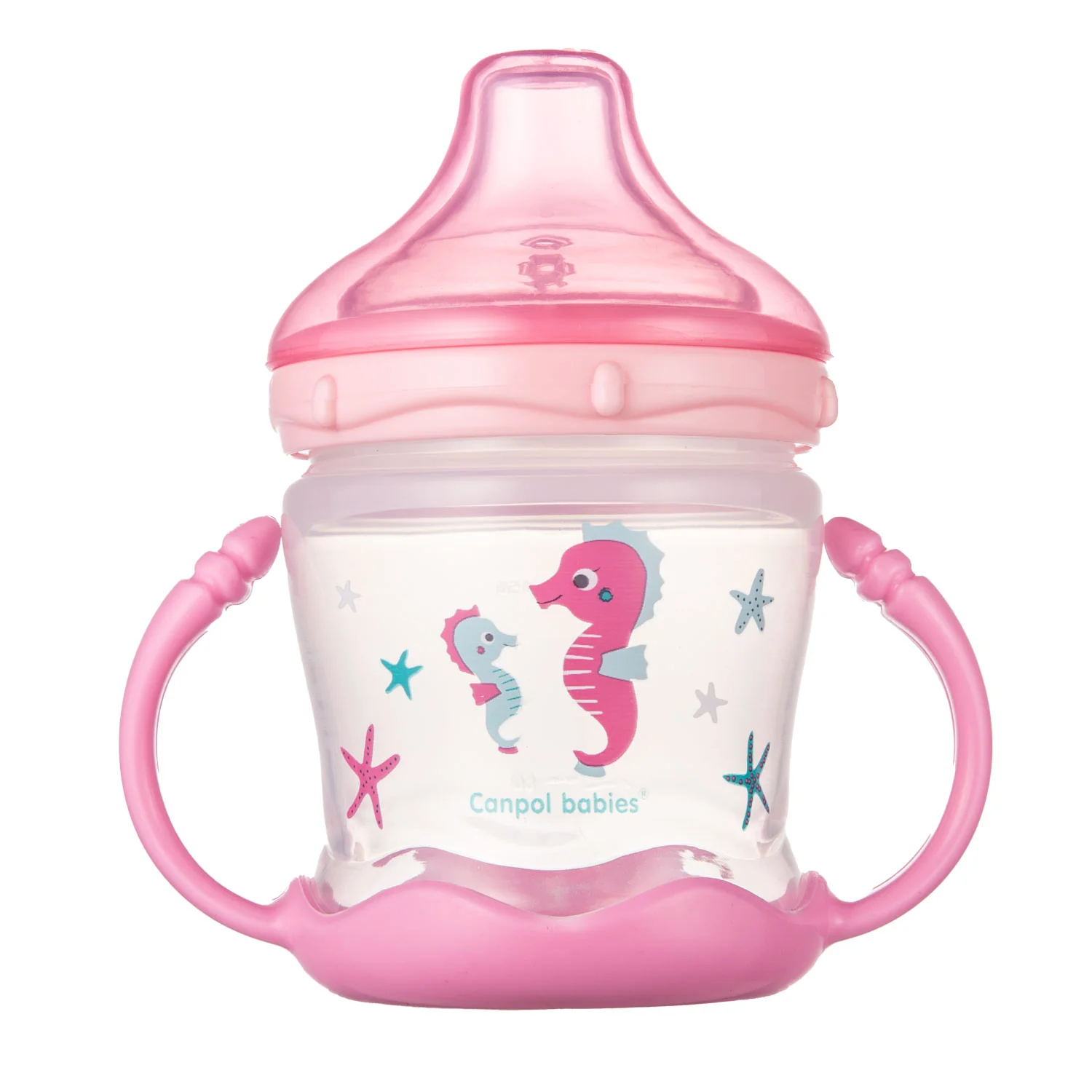 Canpol Babies Non Spill Cup Silicon Spout 180 ML LOVE & SEA Pink 57/300 at Zubaidas Official™