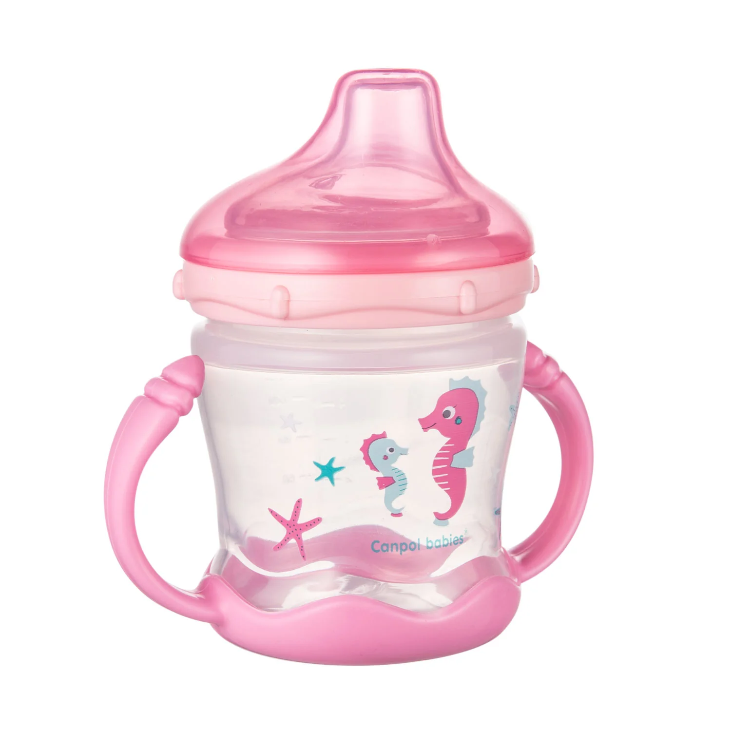 Canpol Babies Non Spill Cup Silicon Spout 180 ML LOVE & SEA Pink 57/300 at Zubaidas Official™ - Image 2