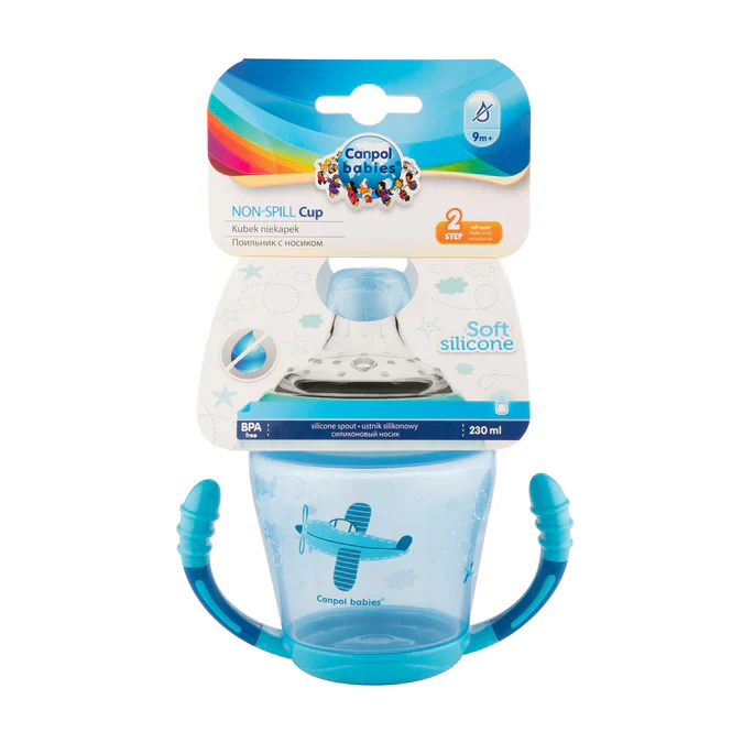 Canpol Babies Non spill Cup Soft Silicon Spout 230 ML TOYS Blue 56/502 at Zubaidas Official™ - Image 2