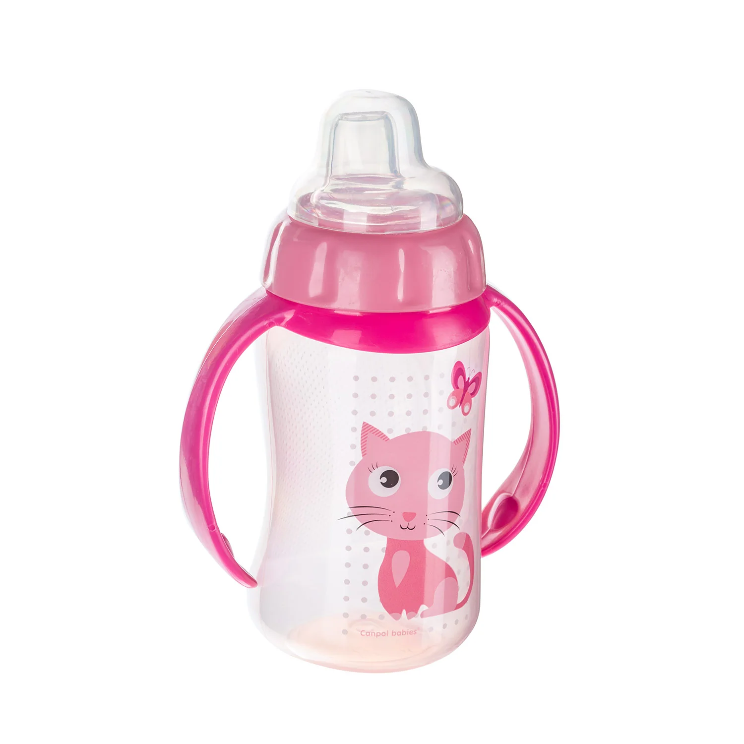Canpol Babies Training Cup Silicon Spout 320 ML CUTE ANIMALS Pink 56/512 at Zubaidas Official™ - Image 2