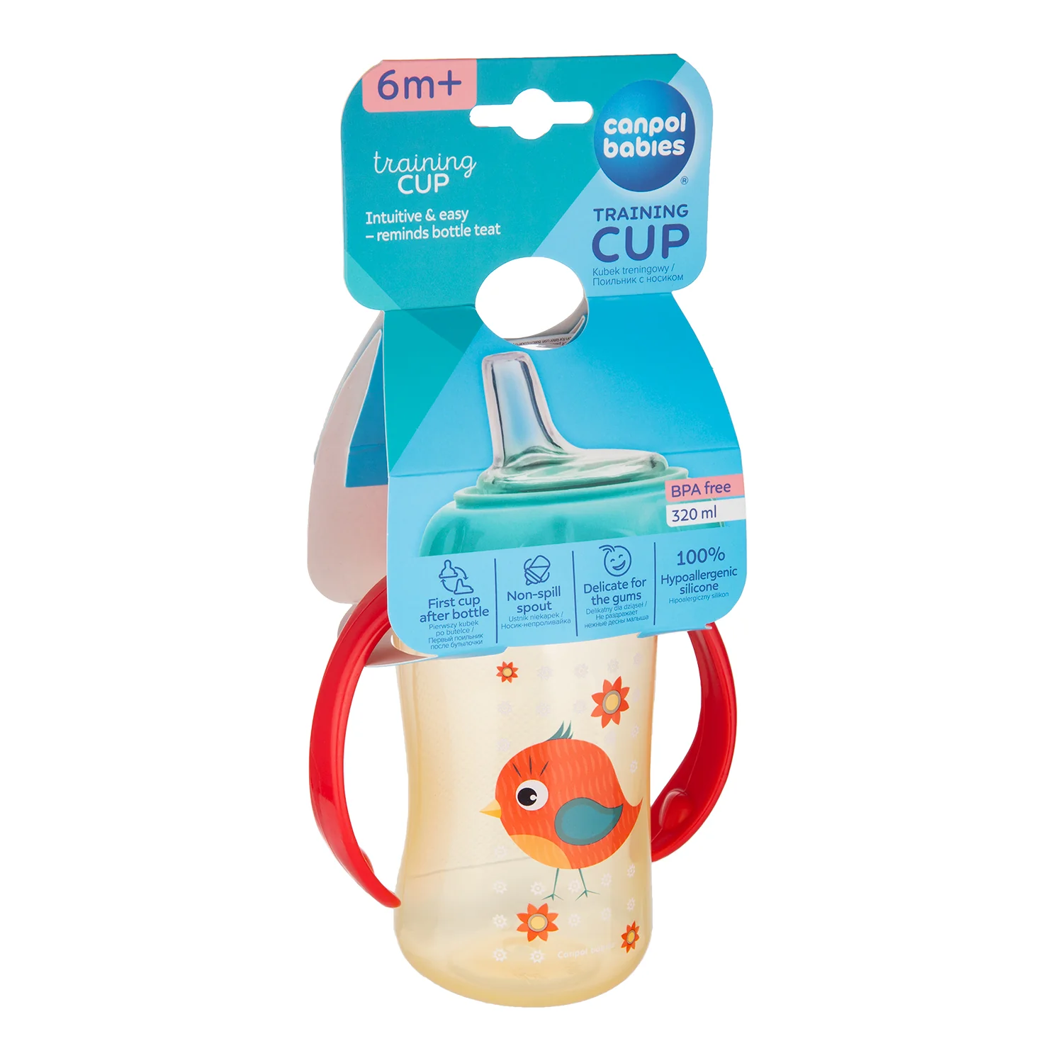 Canpol Babies Training Cup Silicon Spout 320 ML CUTE ANIMALS Red 56/512 at Zubaidas Official™ - Image 5