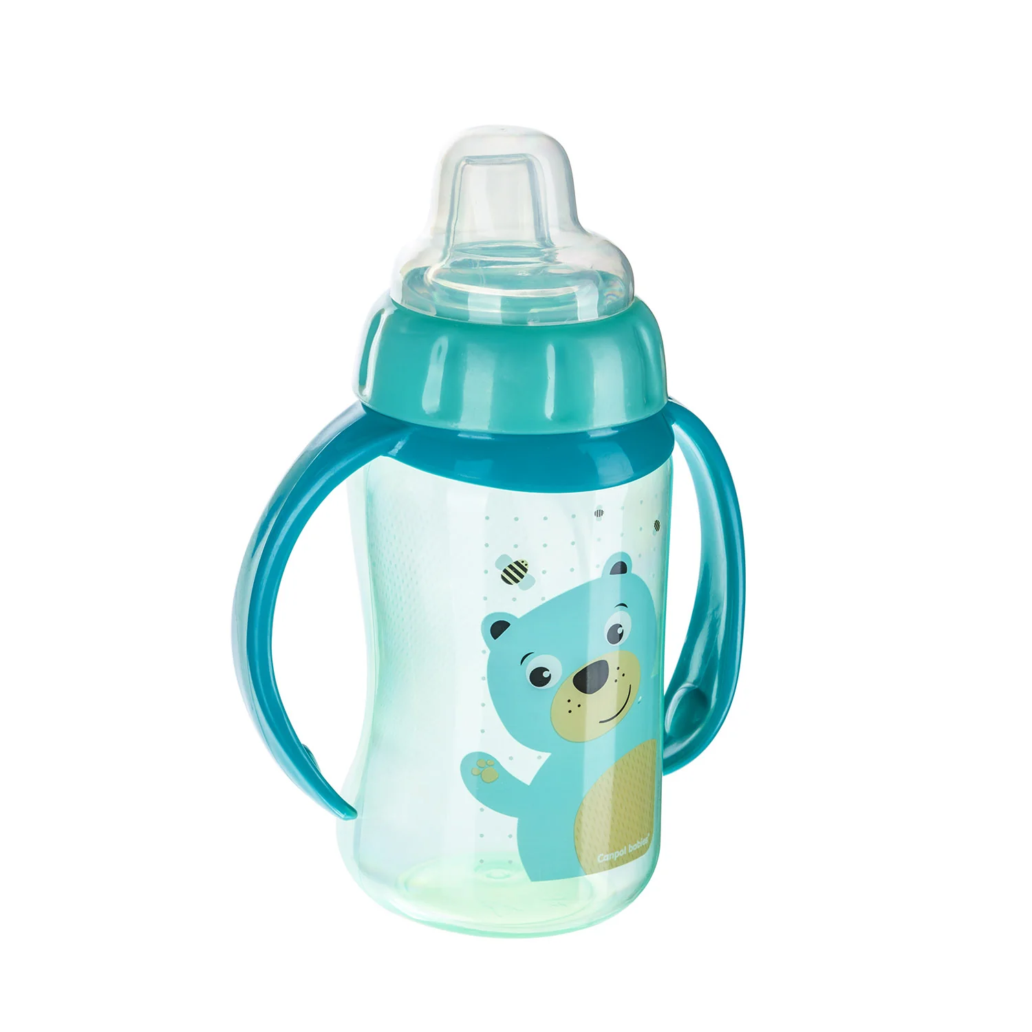 Canpol Babies Training Cup Silicon Spout 320 ML CUTE ANIMALS Turquoise 56/512 at Zubaidas Official™ - Image 2