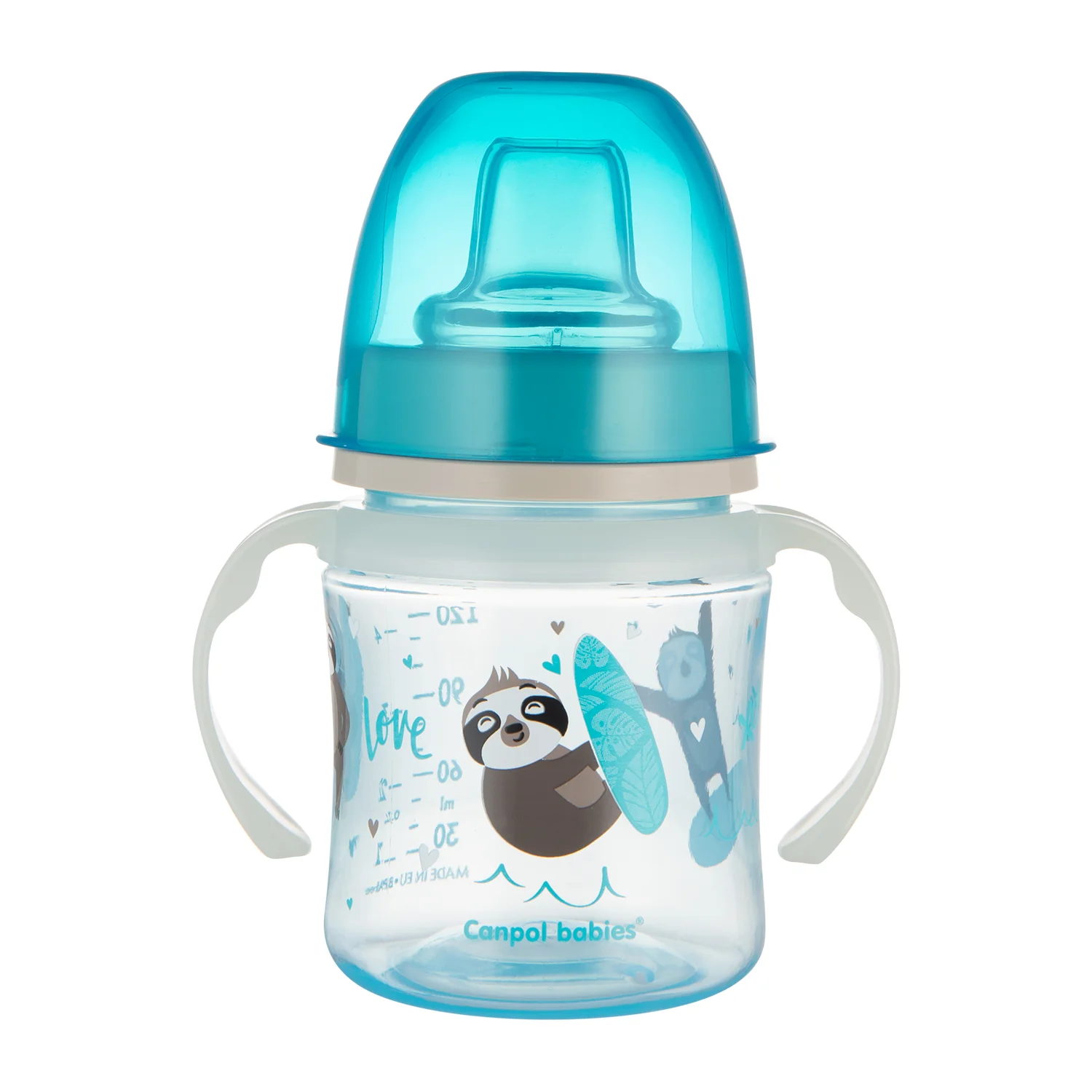 Canpol babies Training Cup with Glowing Handles PP Easy Start 120 ML Exotic Animals Blue 35/207 at Zubaidas Official™