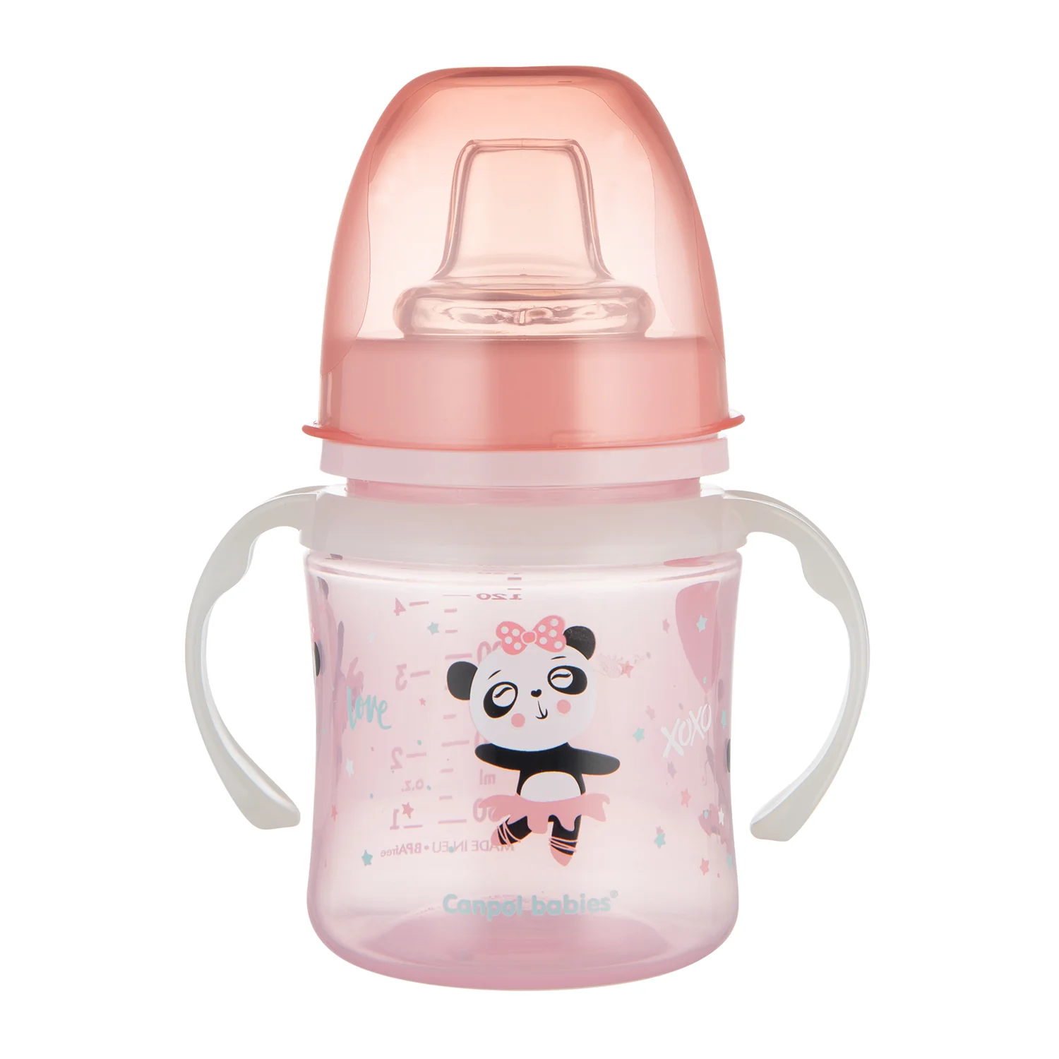 Canpol babies Training Cup with Glowing Handles PP Easy Start 120 ML Exotic Animals Pink 35/207 at Zubaidas Official™