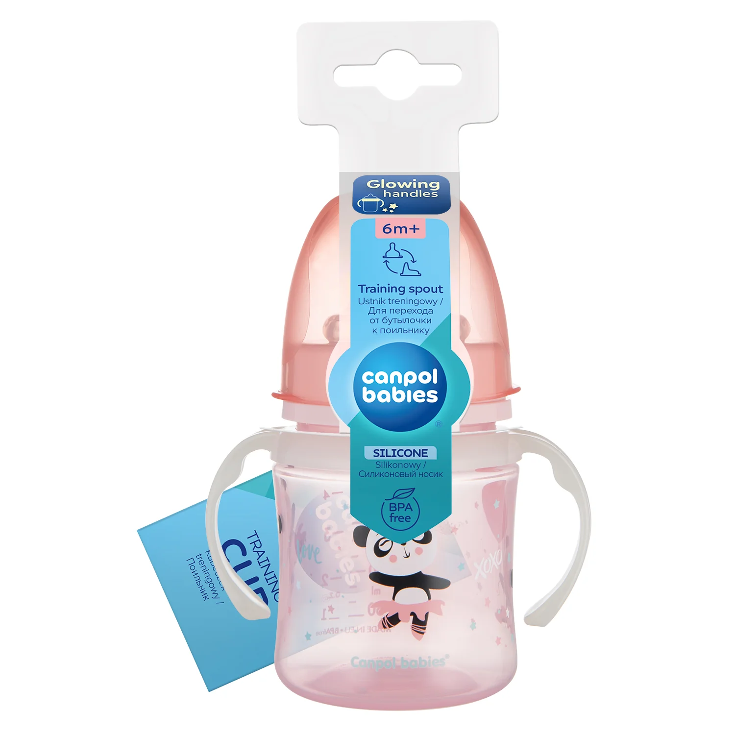 Canpol babies Training Cup with Glowing Handles PP Easy Start 120 ML Exotic Animals Pink 35/207 at Zubaidas Official™ - Image 2