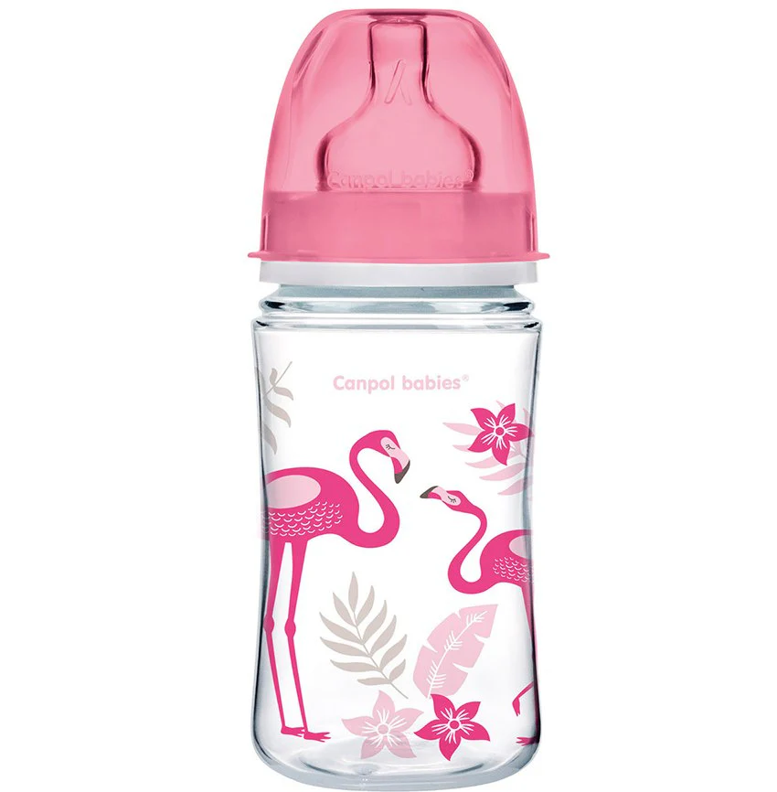 Canpol babies wide Anti Colic bottle 240 ML PP Easy Start JUNGLE coral 35/227 at Zubaidas Official™
