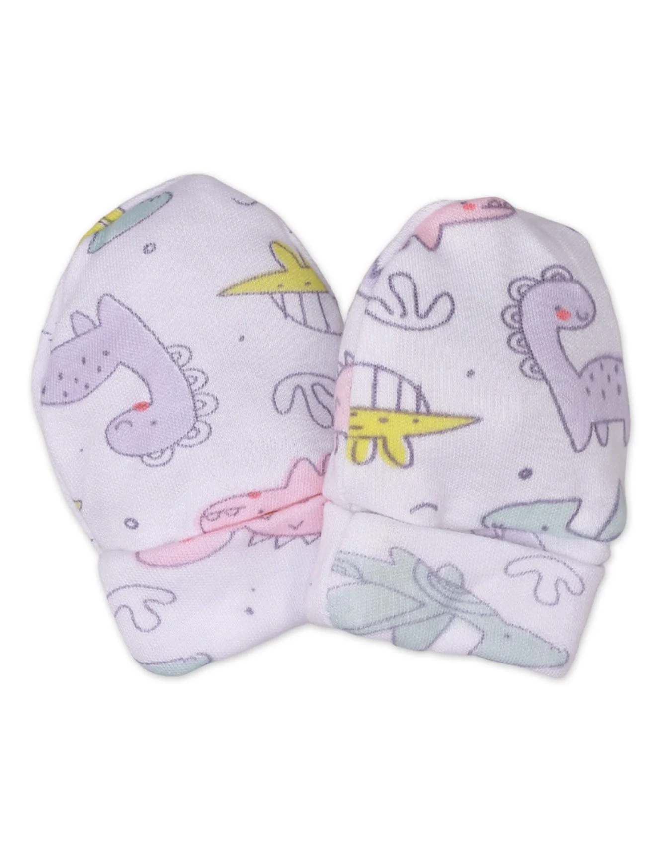 Zubaida's Cap, Mitten & Booties Set Dino World Theme Unisex - Image 4