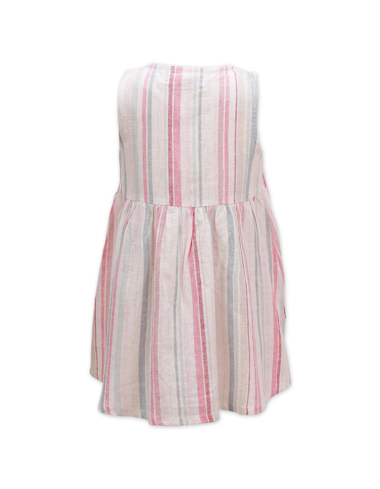 Zubaida's Casual Dress Light Pink Multicolor Stripes - Image 2