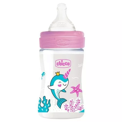 Chicco Benessere Slow Flow Plastic Bottle with Silicone Teat 150 ML 00028611100000 at Zubaidas Official™