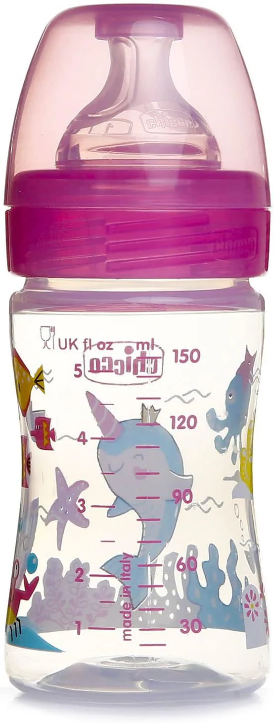 Chicco Benessere Slow Flow Plastic Bottle with Silicone Teat 150 ML 00028611100000 at Zubaidas Official™ - Image 2