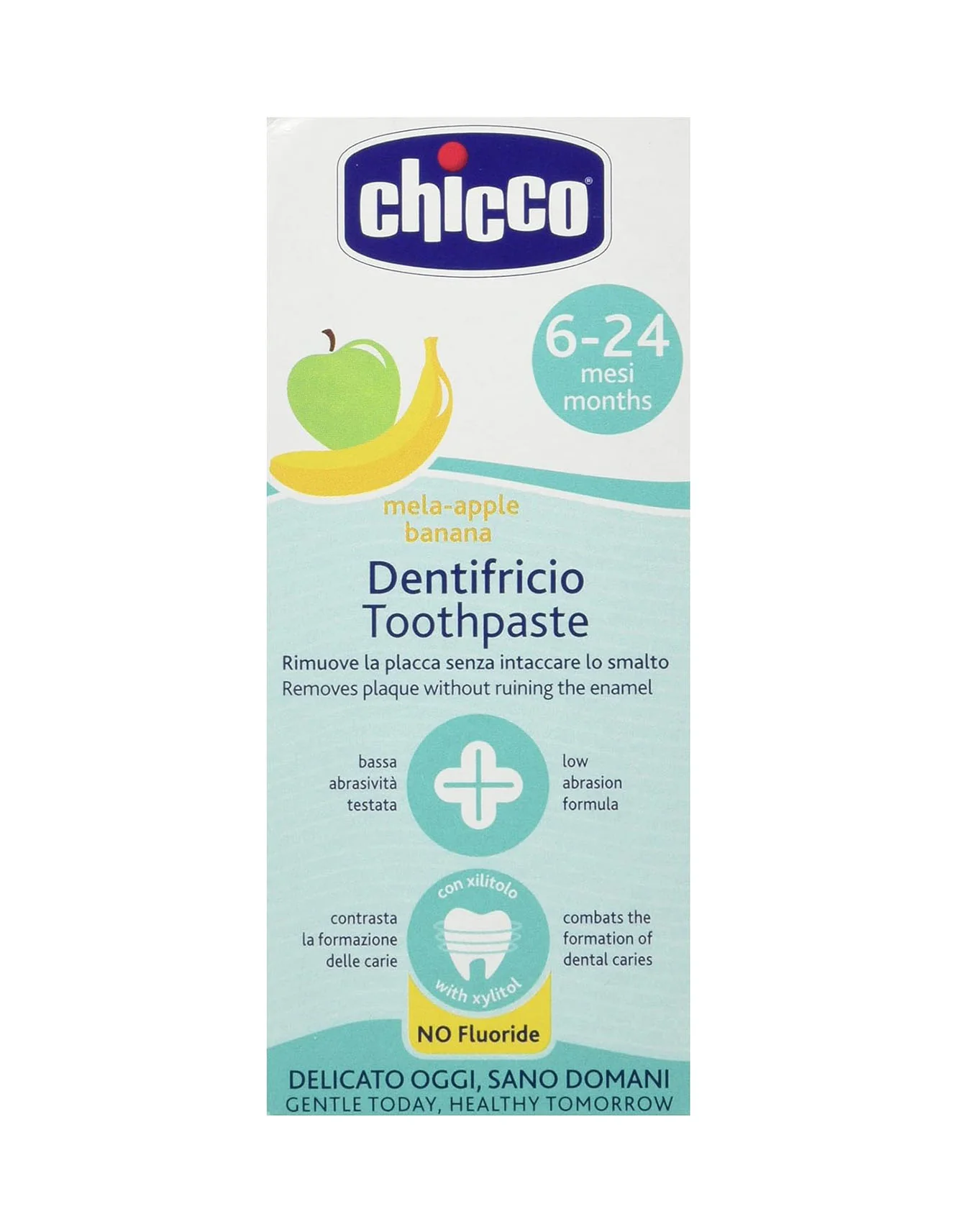 Zubaida's Chicco Toothpaste Applebanana 50ML 6M+ Fluoride (Chi-00007428000000) - Image 2