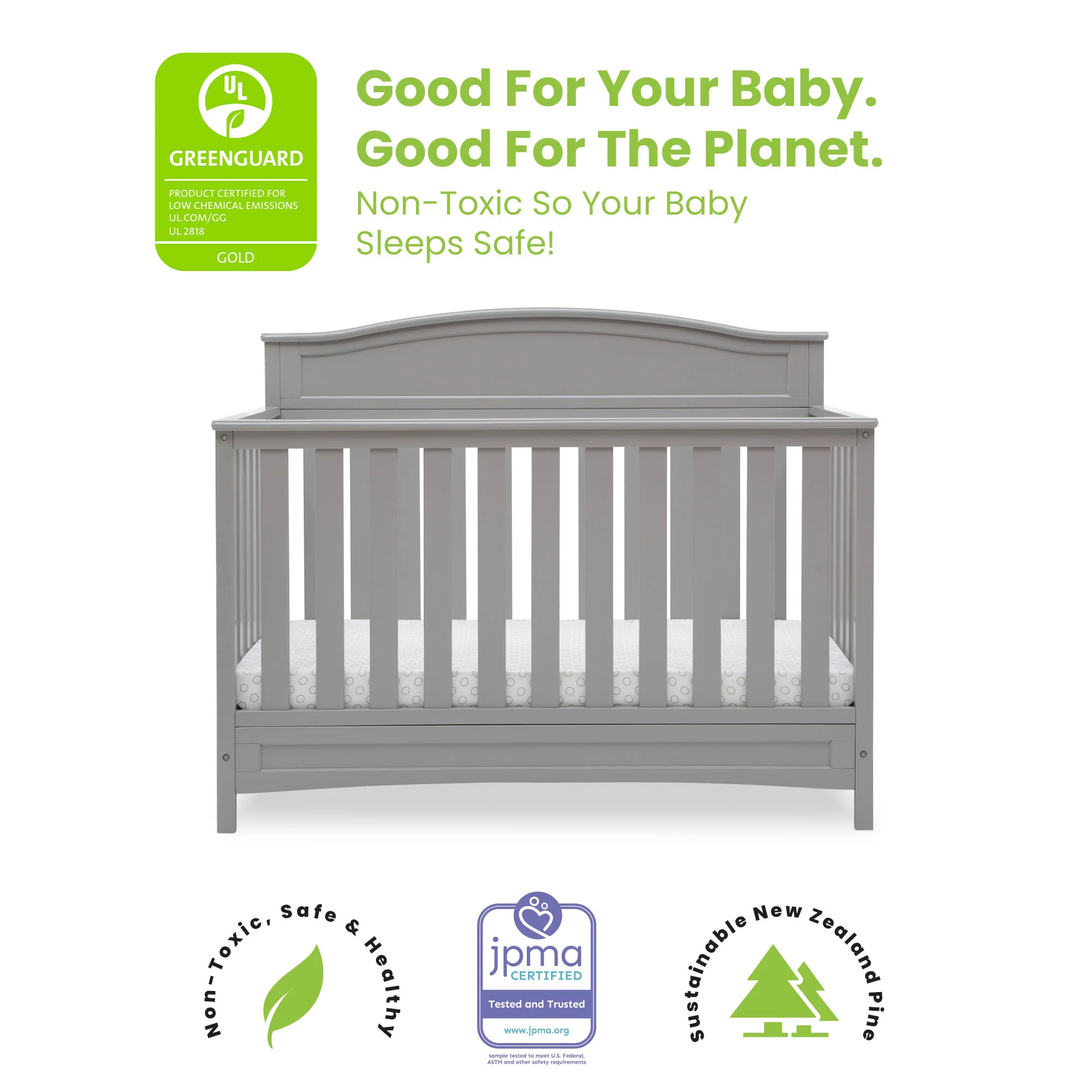 Delta Children Emery Convertible Crib 7380-026 Grey at Zubaidas - Image 5