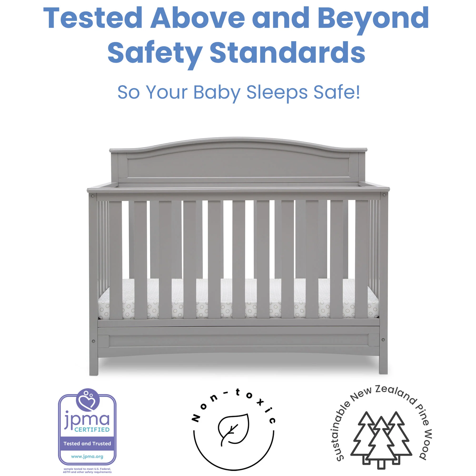 Delta Children Emery Convertible Crib 7380-026 Grey at Zubaidas - Image 6