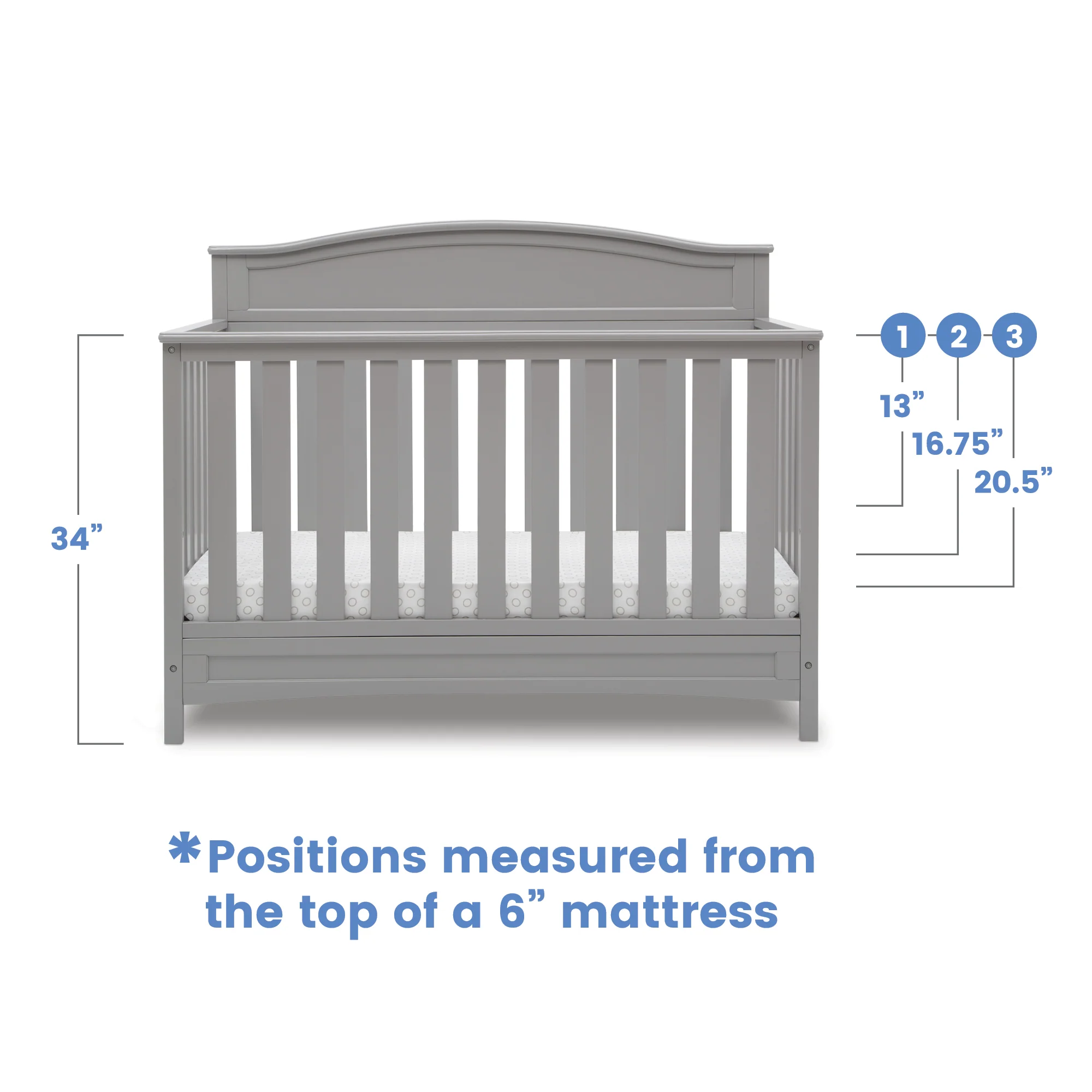 Delta Children Emery Convertible Crib 7380-026 Grey at Zubaidas - Image 7