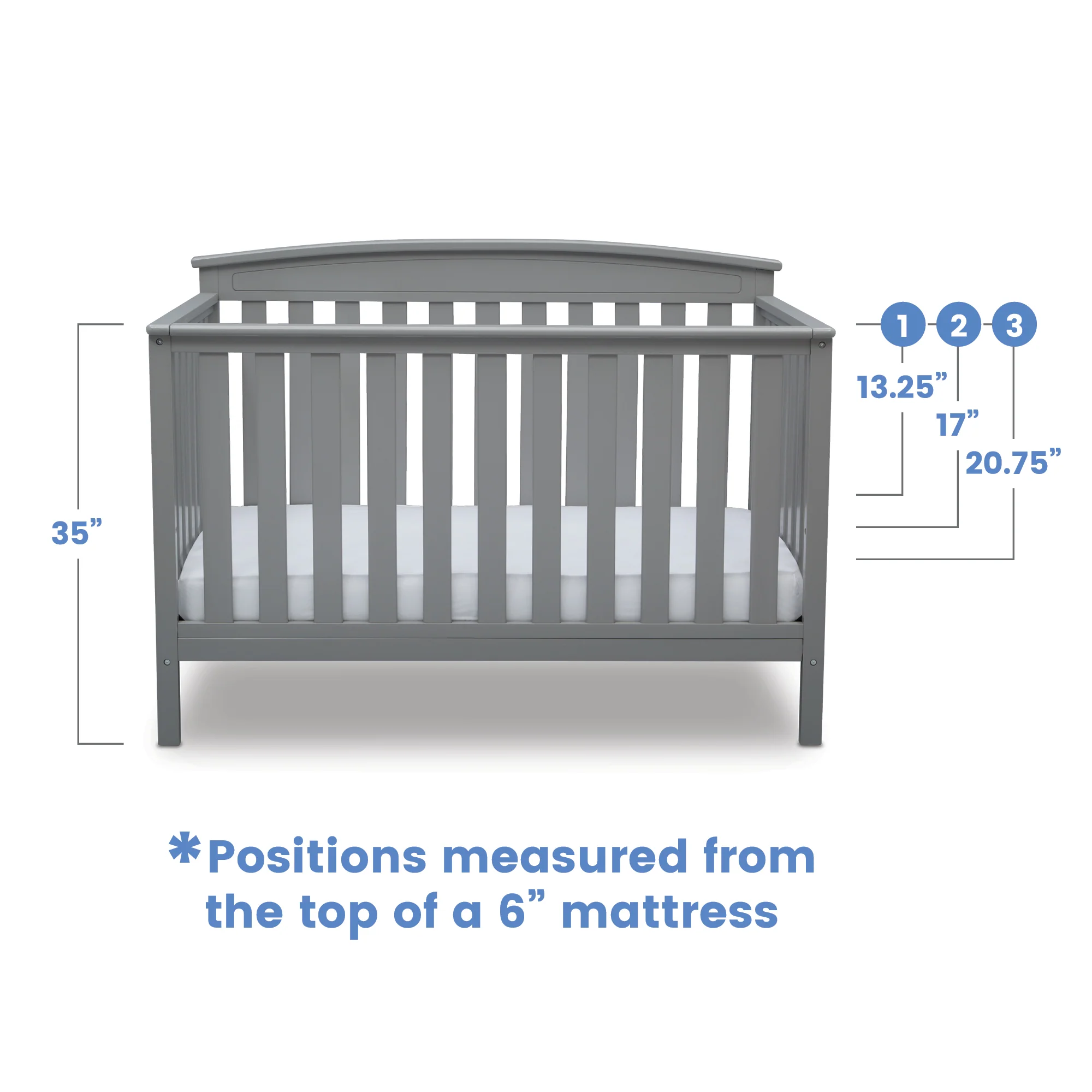 Delta Children Gateway Convertible Crib 7312-026 Grey at Zubaidas - Image 4