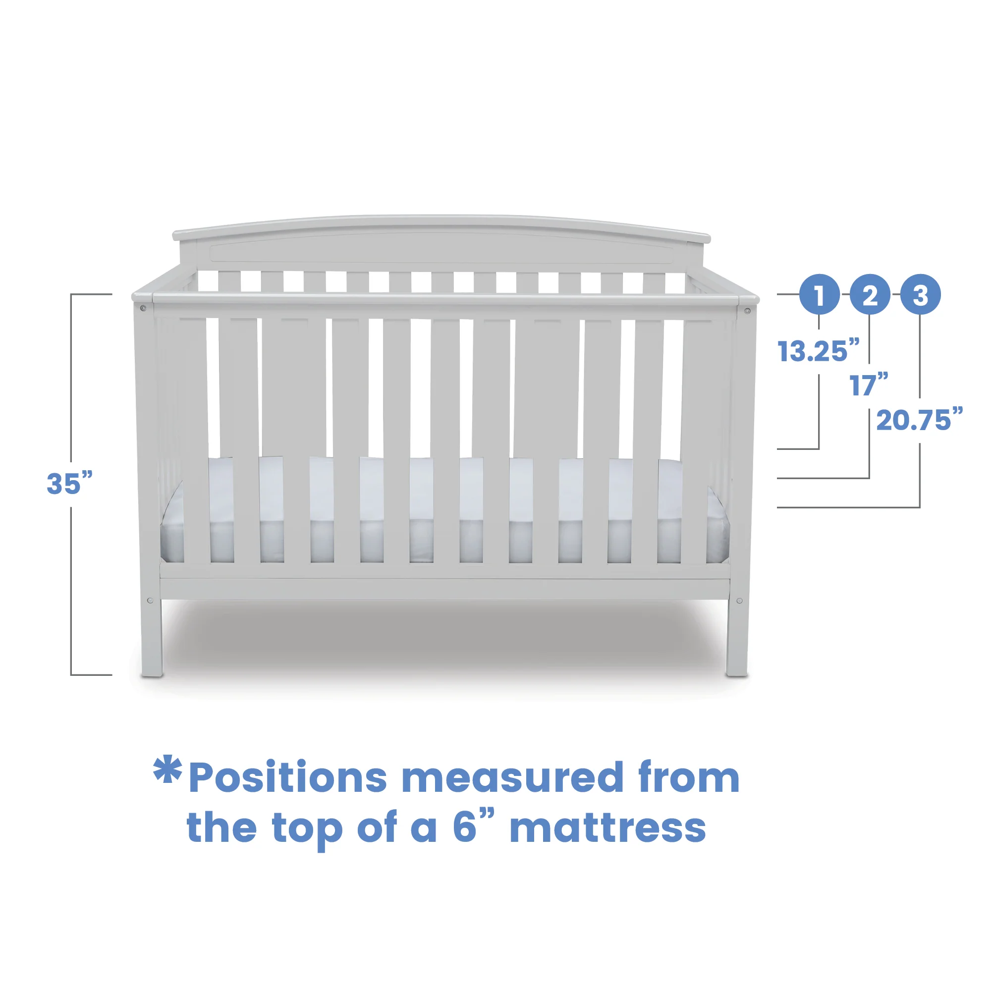 Delta Children Gateway Convertible Crib 7312-100 White at Zubaidas - Image 5