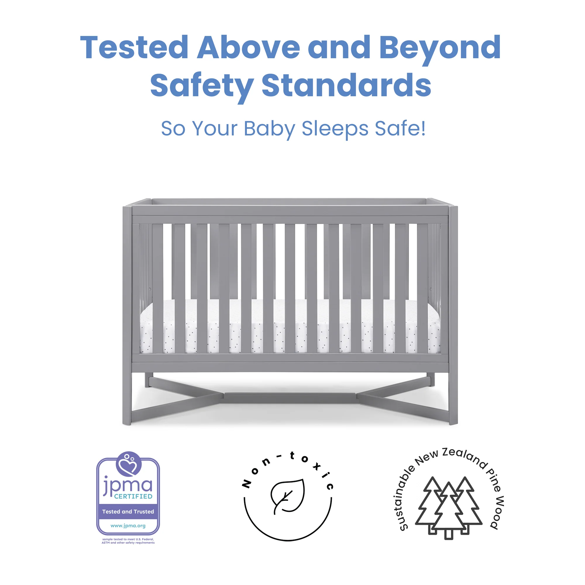 Delta Children Tribeca Convertible Crib 6792-026 Grey at Zubaidas - Image 10