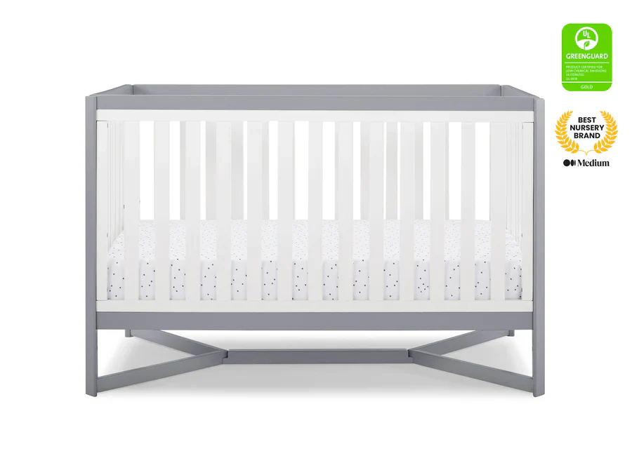 Delta Children Tribeca Convertible Crib 6792-027 White with Grey at Zubaidas - Image 3