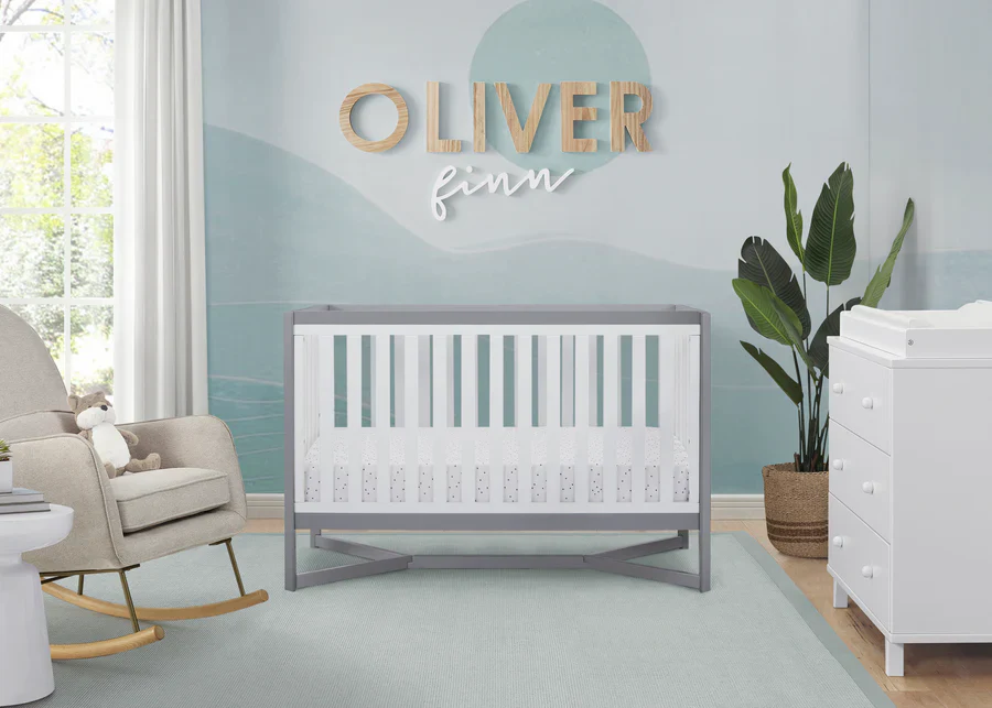 Delta Children Tribeca Convertible Crib 6792-027 White with Grey at Zubaidas - Image 7