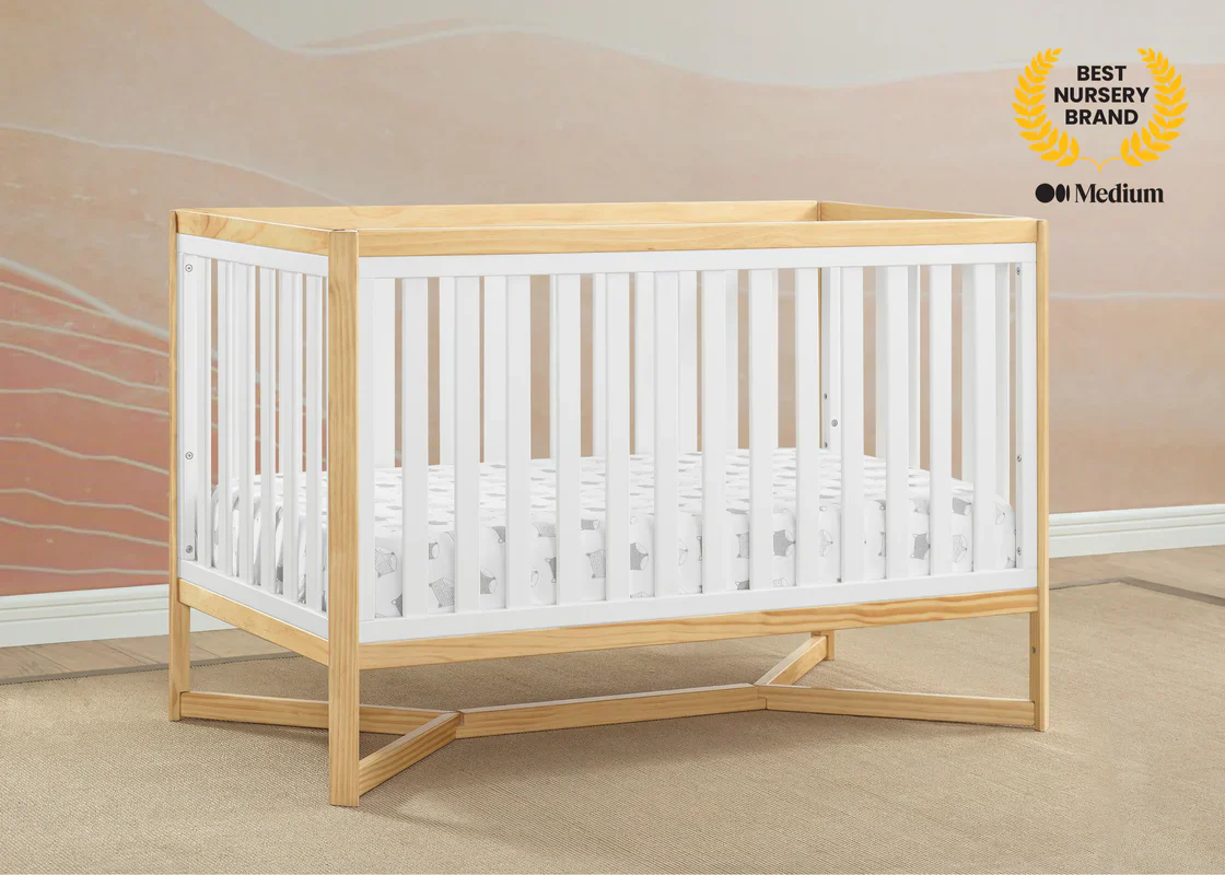 Delta Children Tribeca Convertible Crib 6792-123 Bianca White with Natural at Zubaidas - Image 3